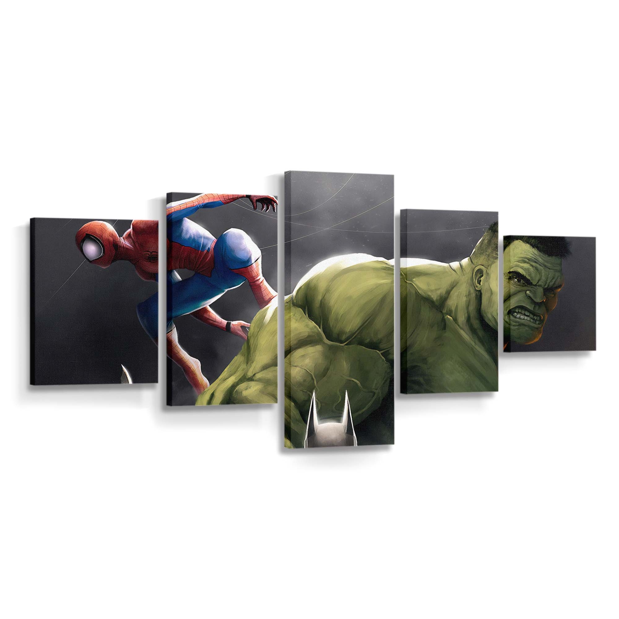 Hulk und Spider Man Kunst Leinwandbild Wanddeko
