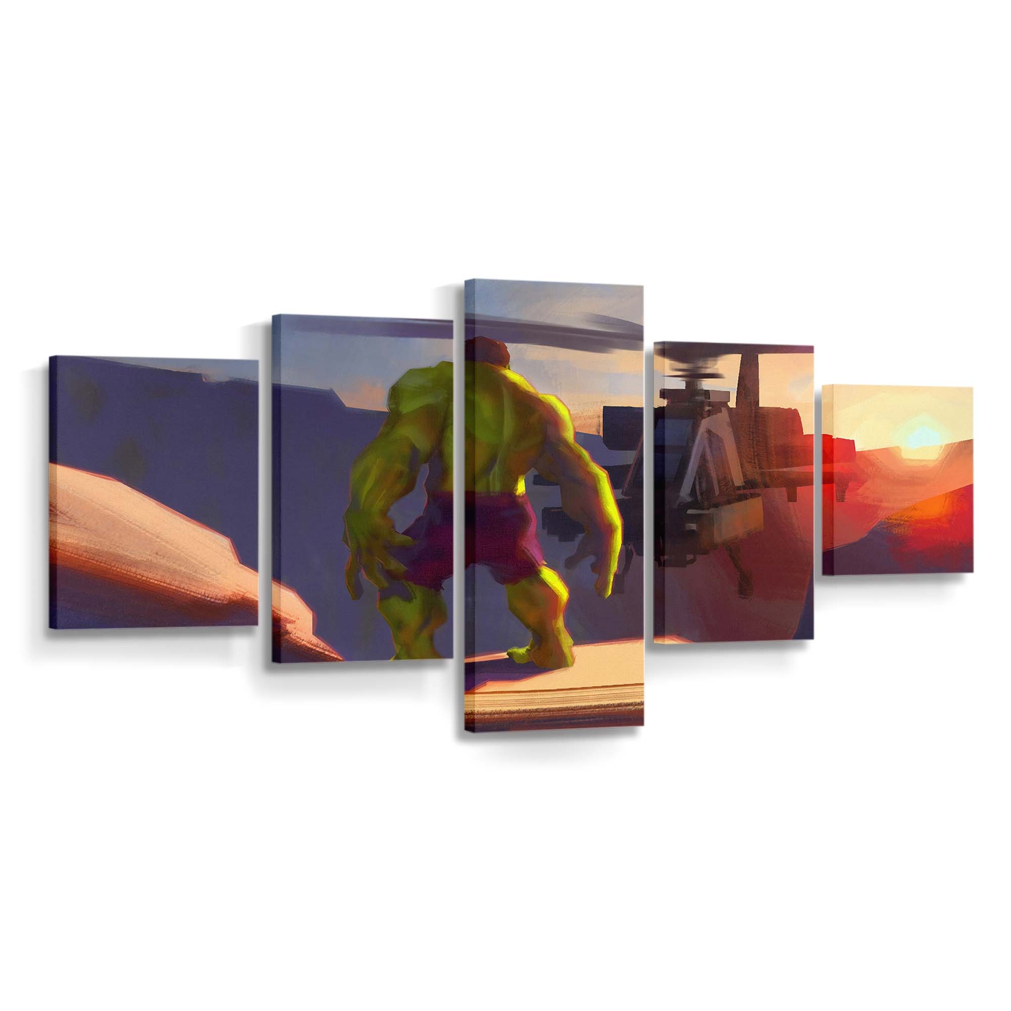 Hulk Kunst Sonnenuntergang Leinwandbild Wanddeko