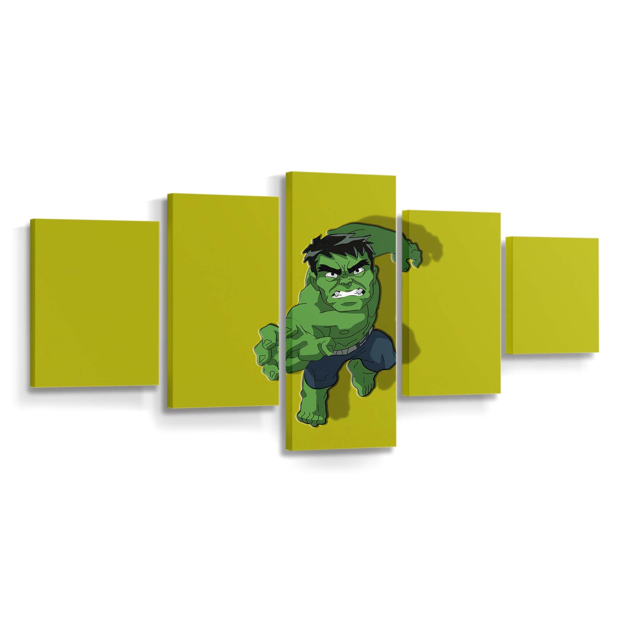 Hulk Chibbi Minimal Leinwandbild Wanddeko