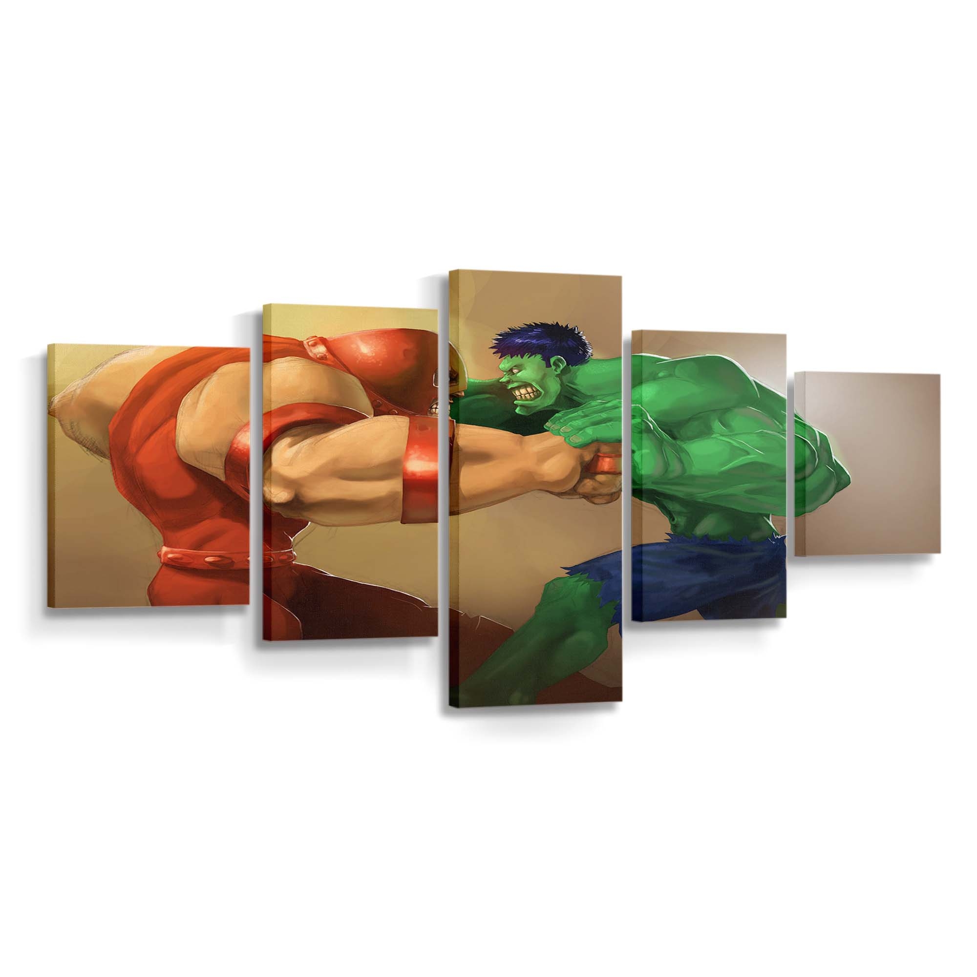 Hulk gegen Juggernaut Leinwandbild Wanddeko