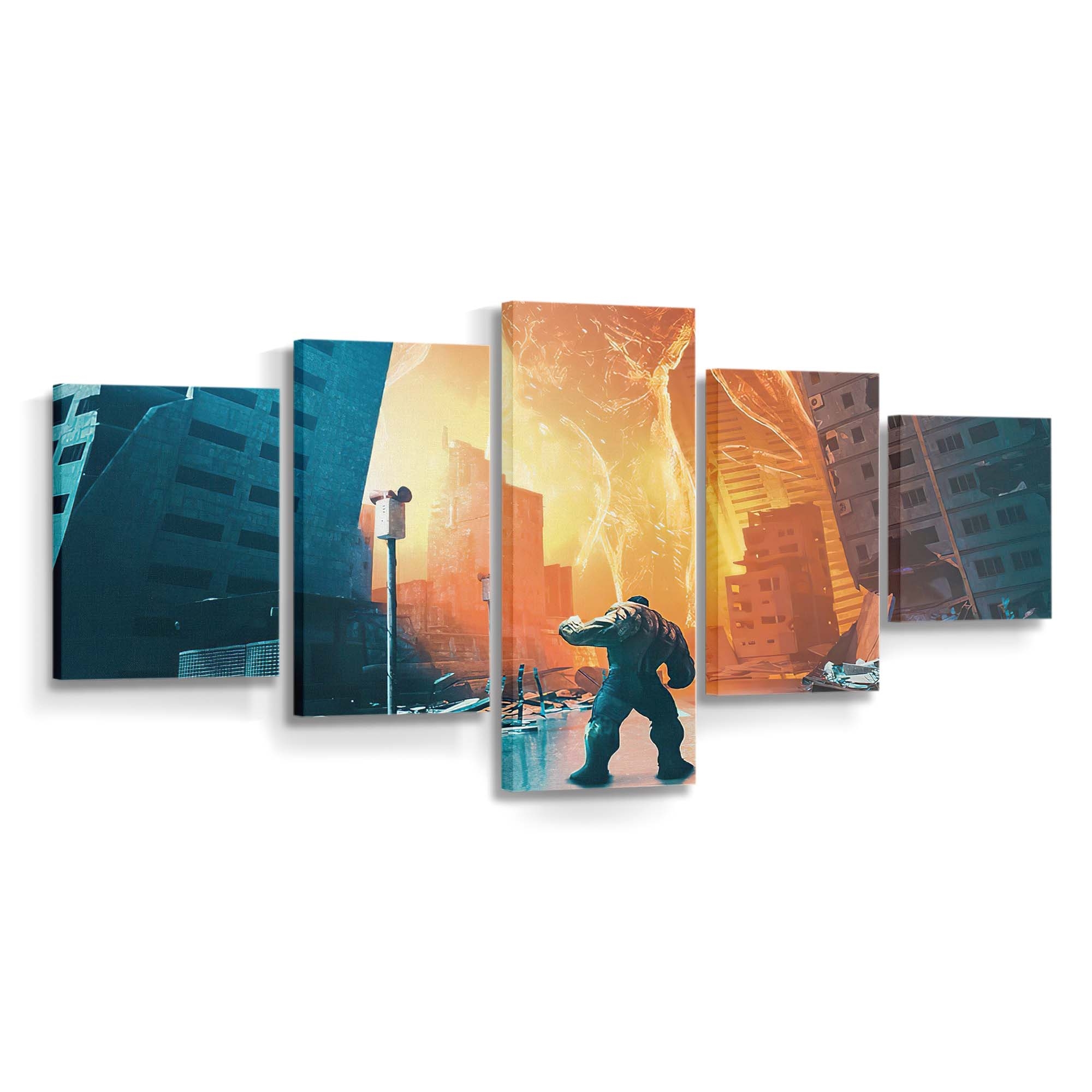 Hulk gegen Surtur Leinwandbild Wanddeko