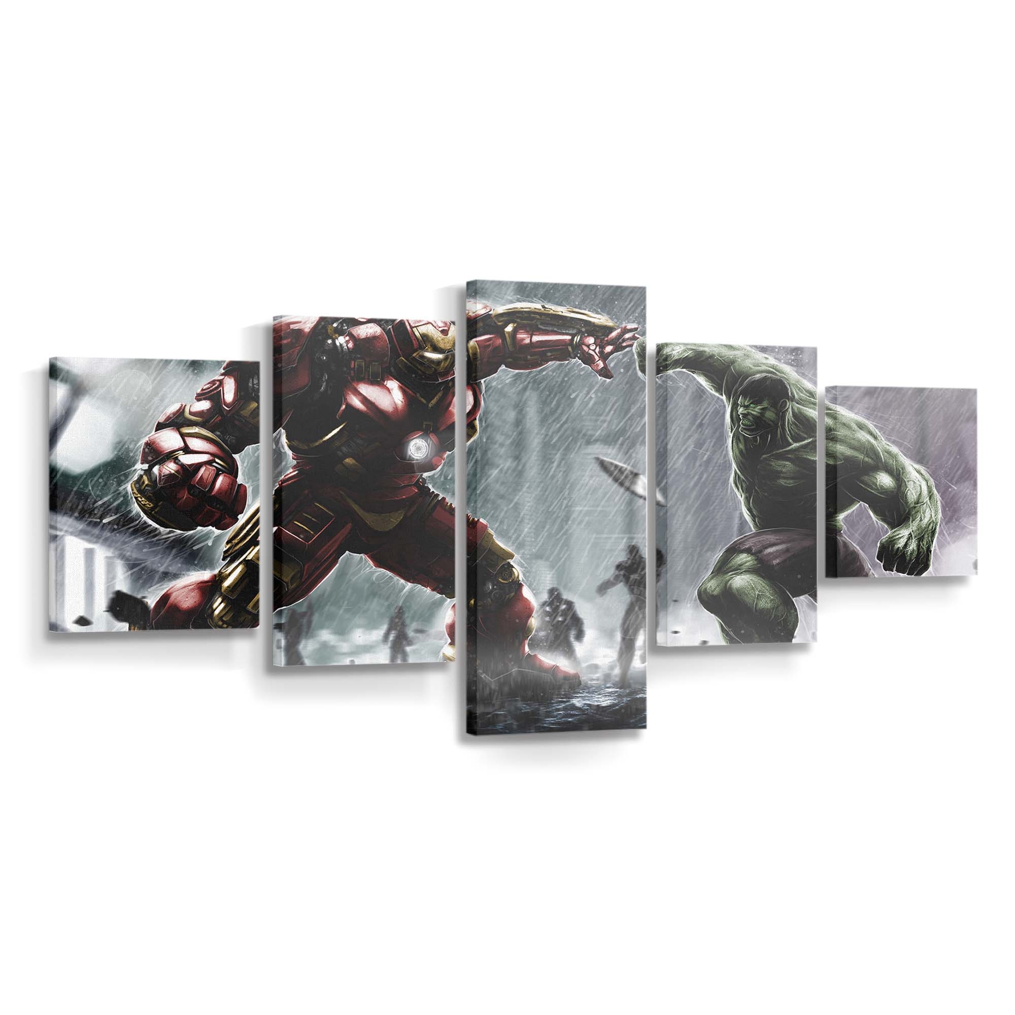 Hulkbuster gegen Hulk Leinwandbild Wanddeko