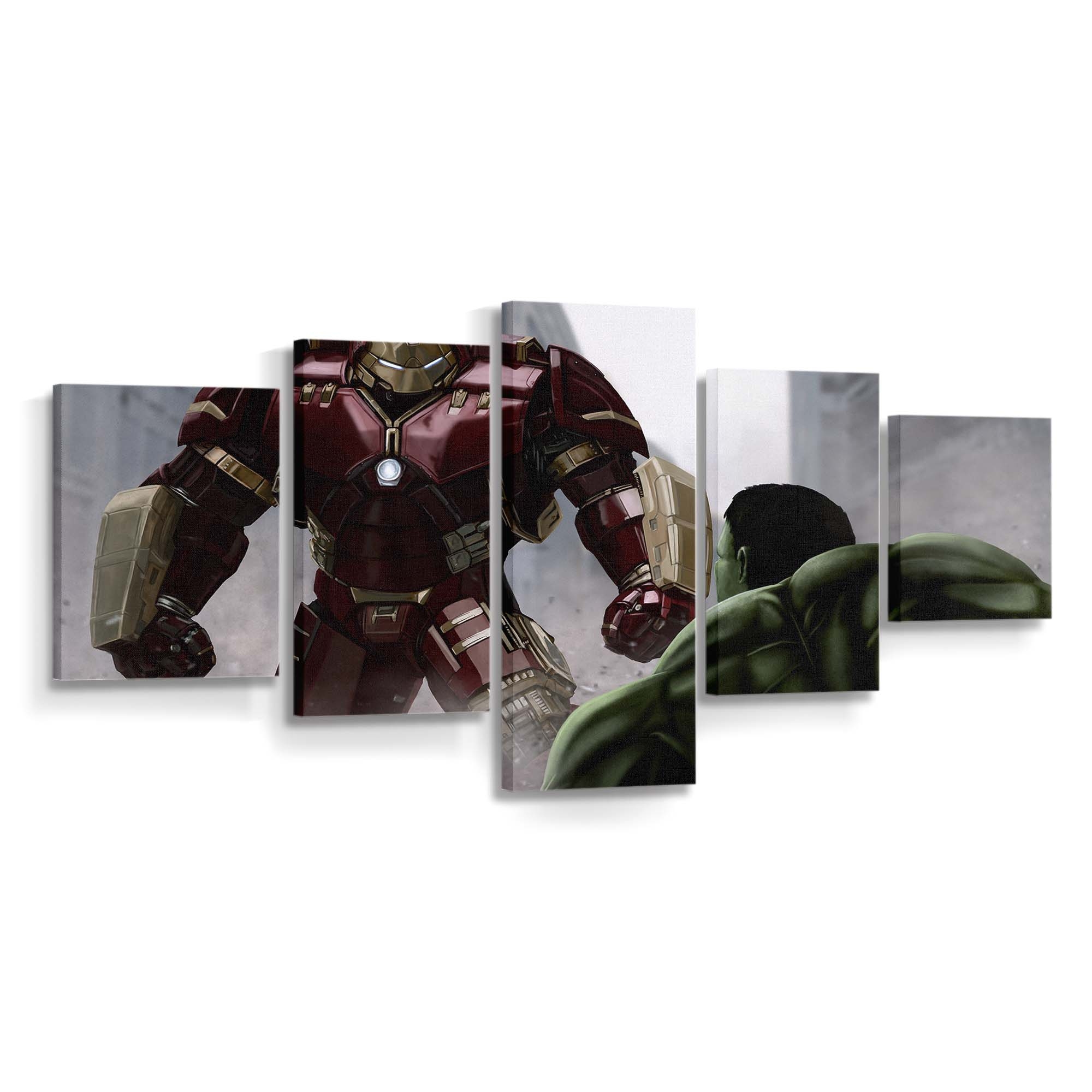 Iron Man Hulkbuster gegen Hulk Leinwandbild Wanddeko