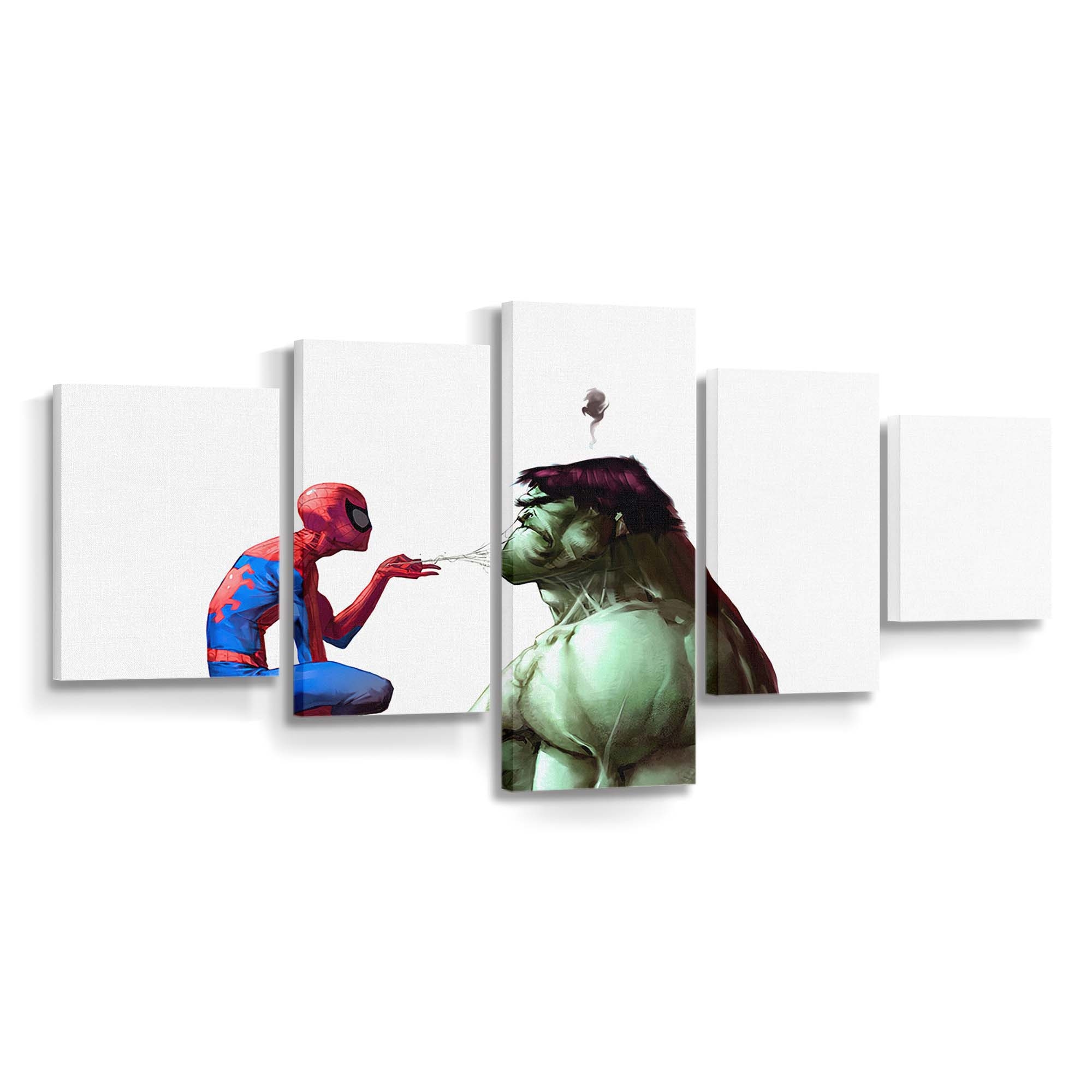 Spiderman Hulk Funny Leinwandbild Wanddeko