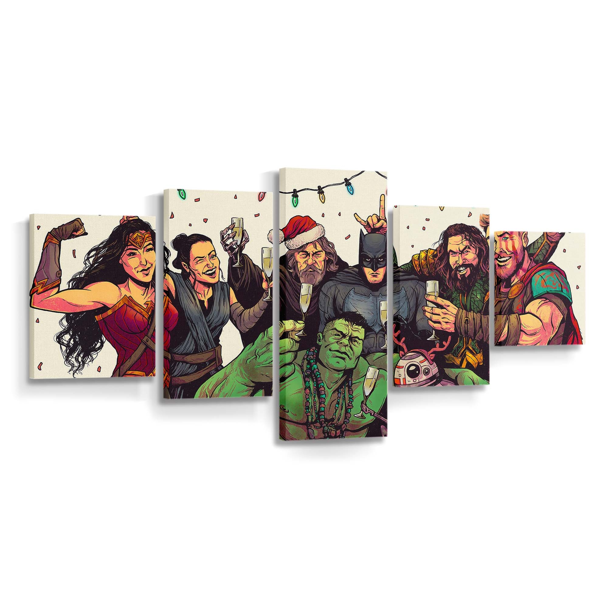 Superheroes Celebrating Leinwandbild Wanddeko