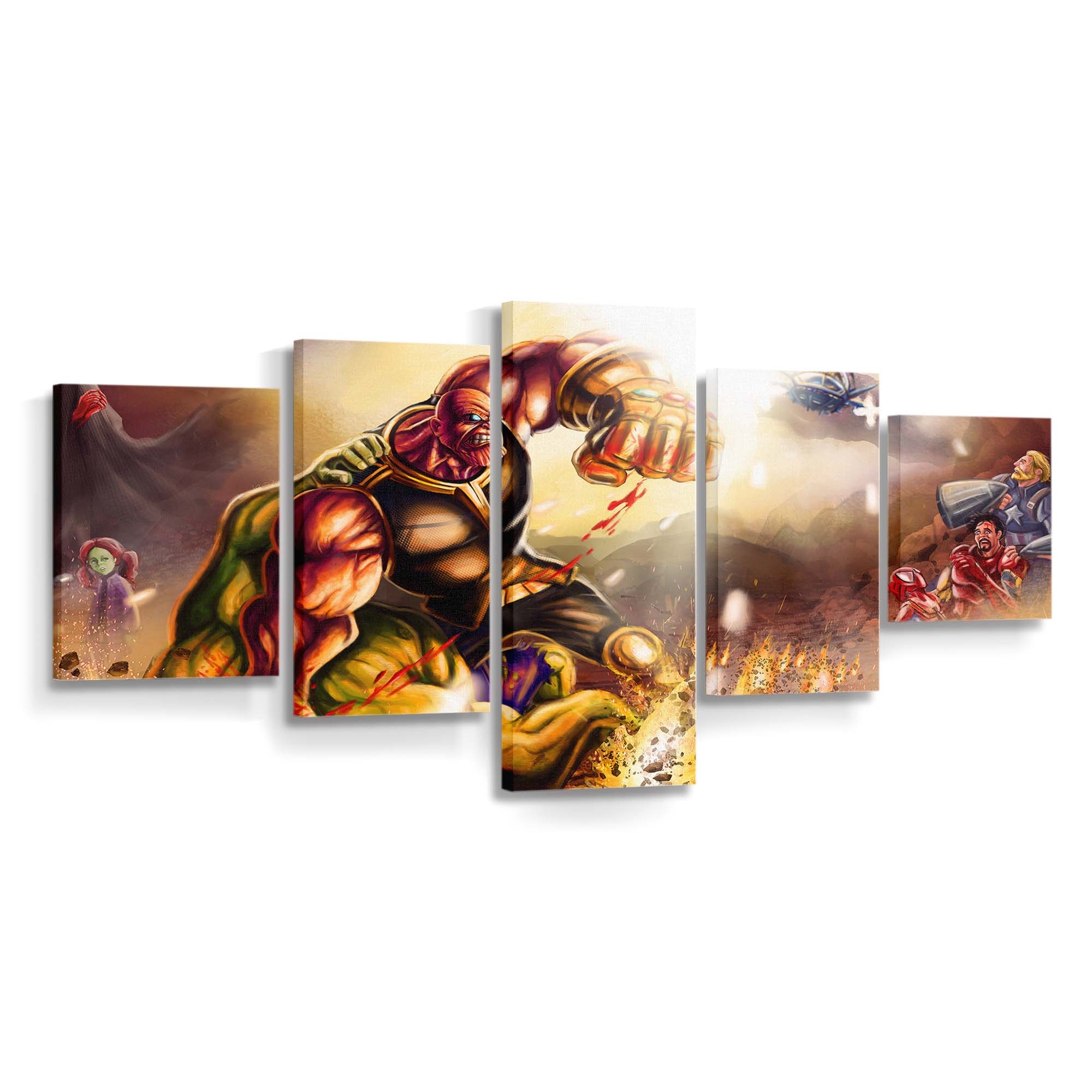 Thanos besiegt Hulk Leinwandbild Wanddeko