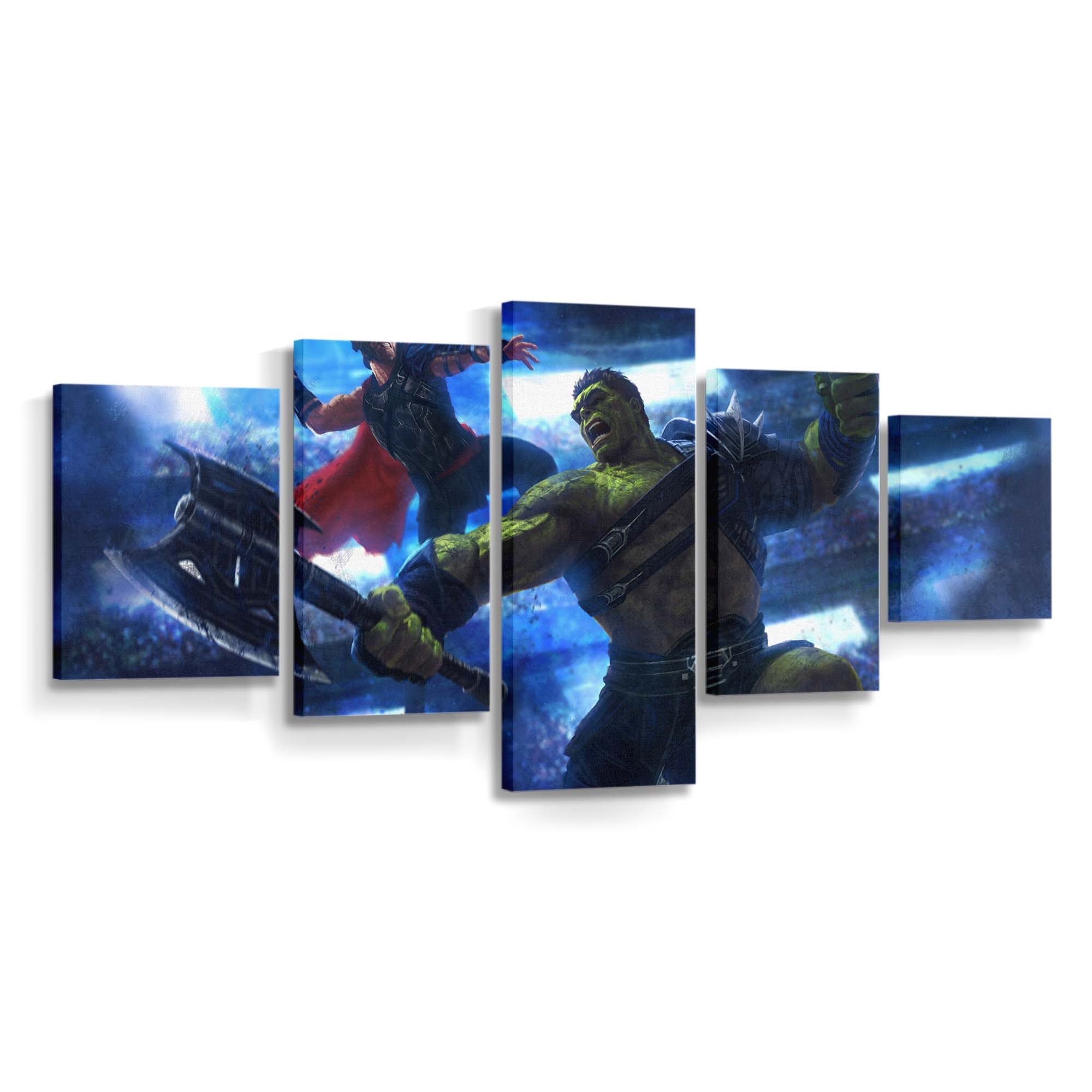 Thor und Hulk Kunstwerk Leinwandbild Wanddeko