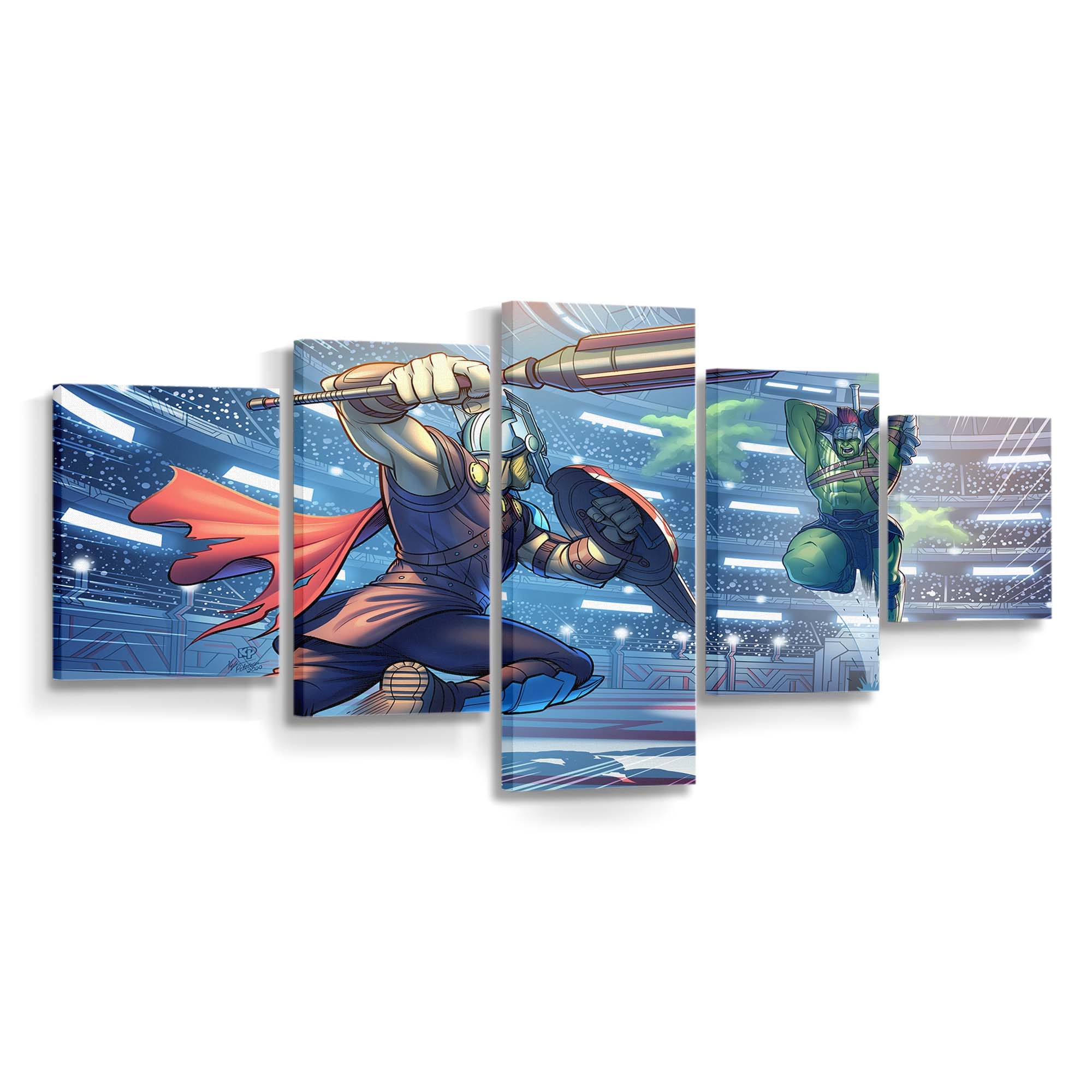 Thor gegen Hulk 2020 Leinwandbild Wanddeko