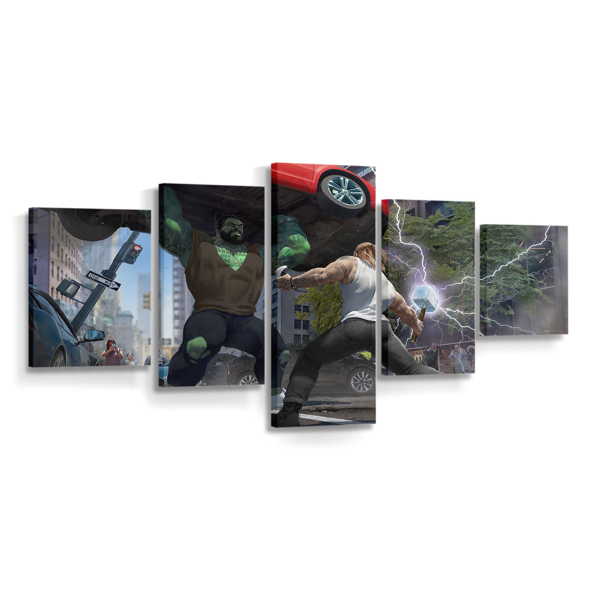 Thor gegen Hulk Leinwandbild Wanddeko