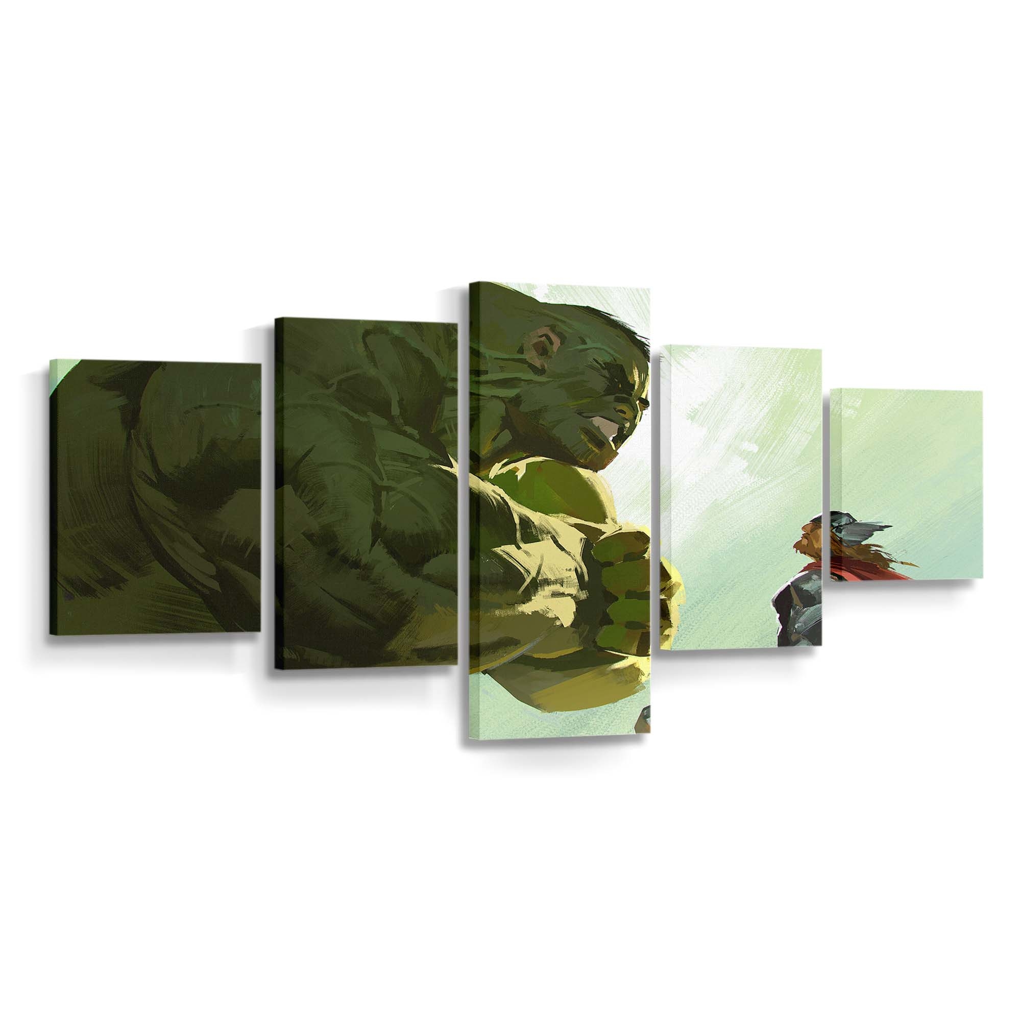 Thor gegen Hulk Kunstwerk Leinwandbild Wanddeko