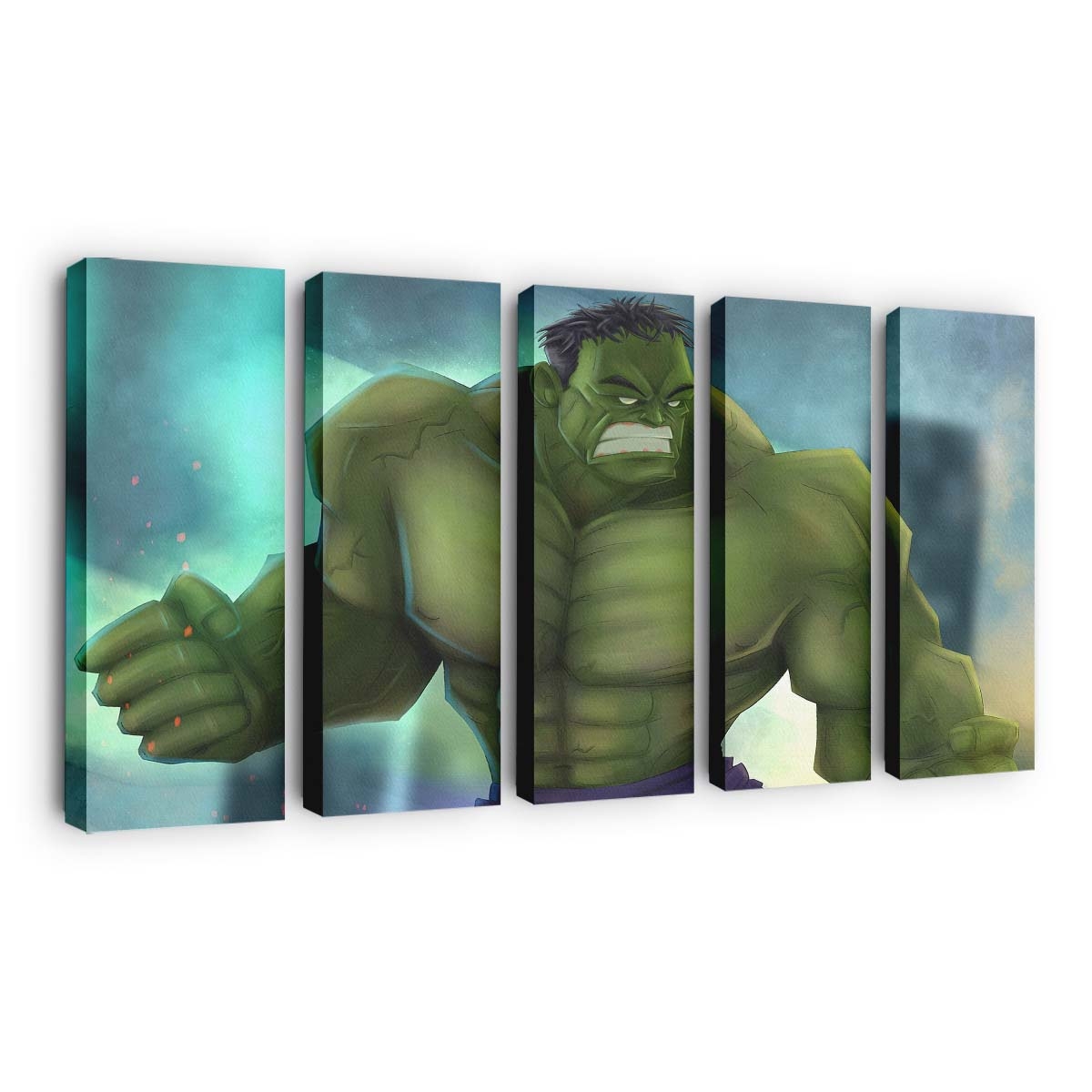 Grüner Hulk Kunstwerk Leinwandbild Wanddeko