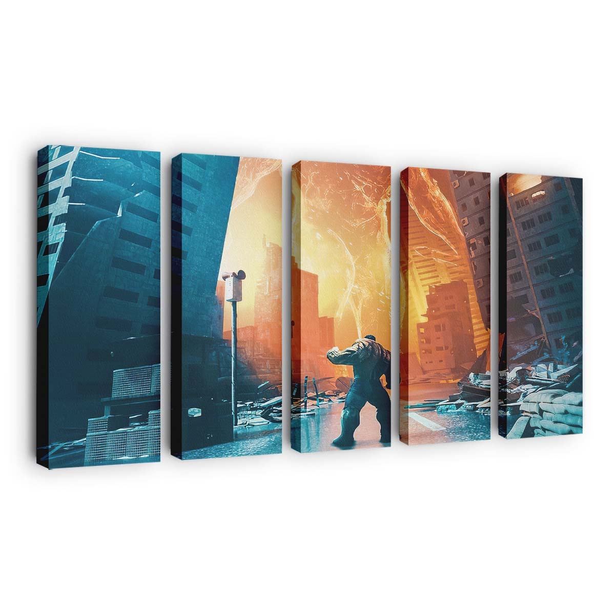 Hulk gegen Surtur Leinwandbild Wanddeko