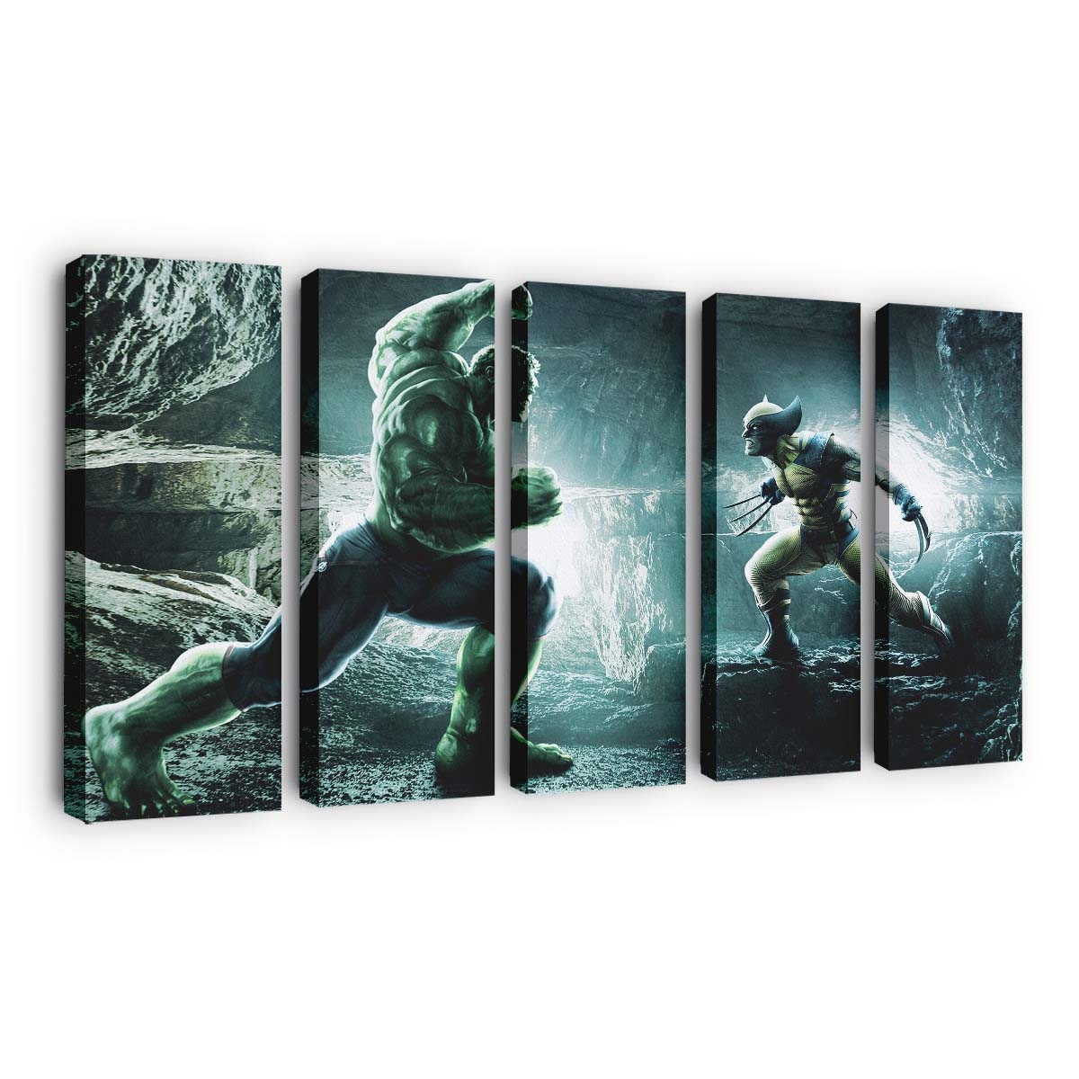 Hulk gegen Wolverine Krieg Leinwandbild Wanddeko