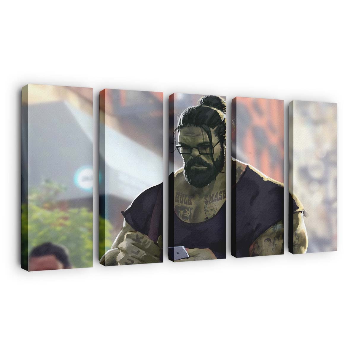Professor Hulk Man Bun Leinwandbild Wanddeko