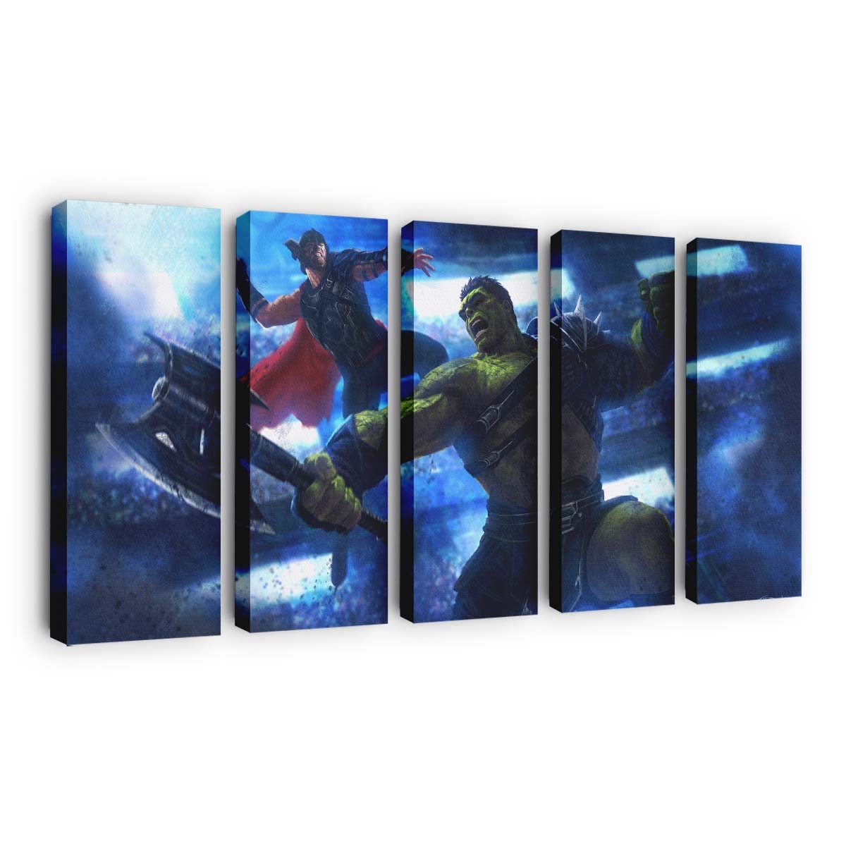 Thor und Hulk Kunstwerk Leinwandbild Wanddeko