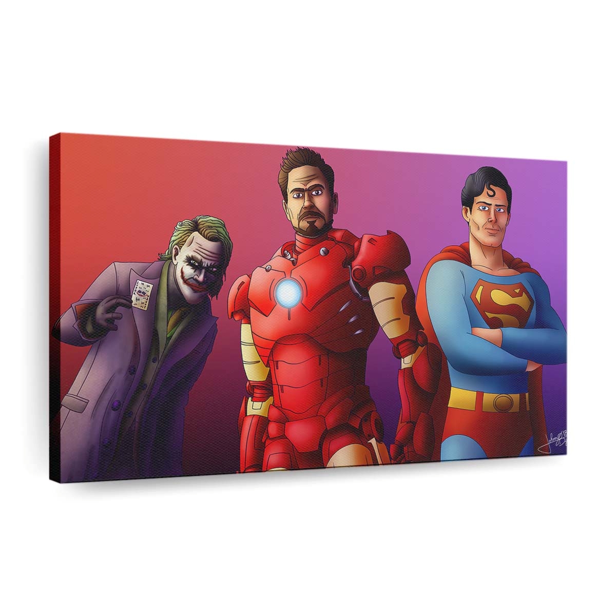 Iron Man Superman Joker Kunst Leinwandbild - Wanddeko