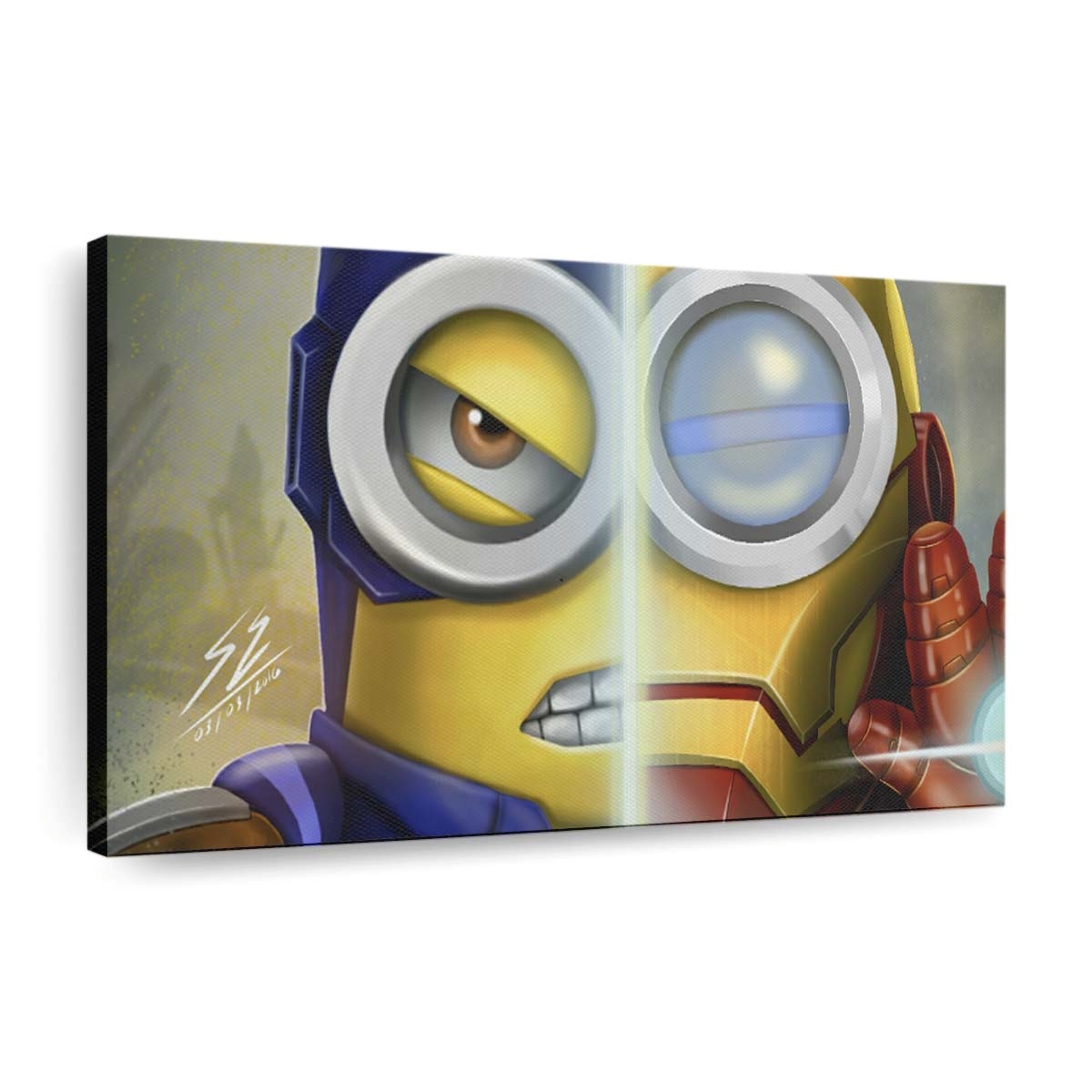 Minion As Iron Man And Captain America Leinwandbild - Wanddeko