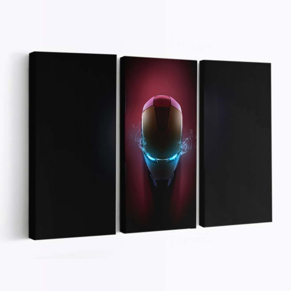 Leuchtender Blick Iron Man Minimal Leinwandbild - Wanddeko