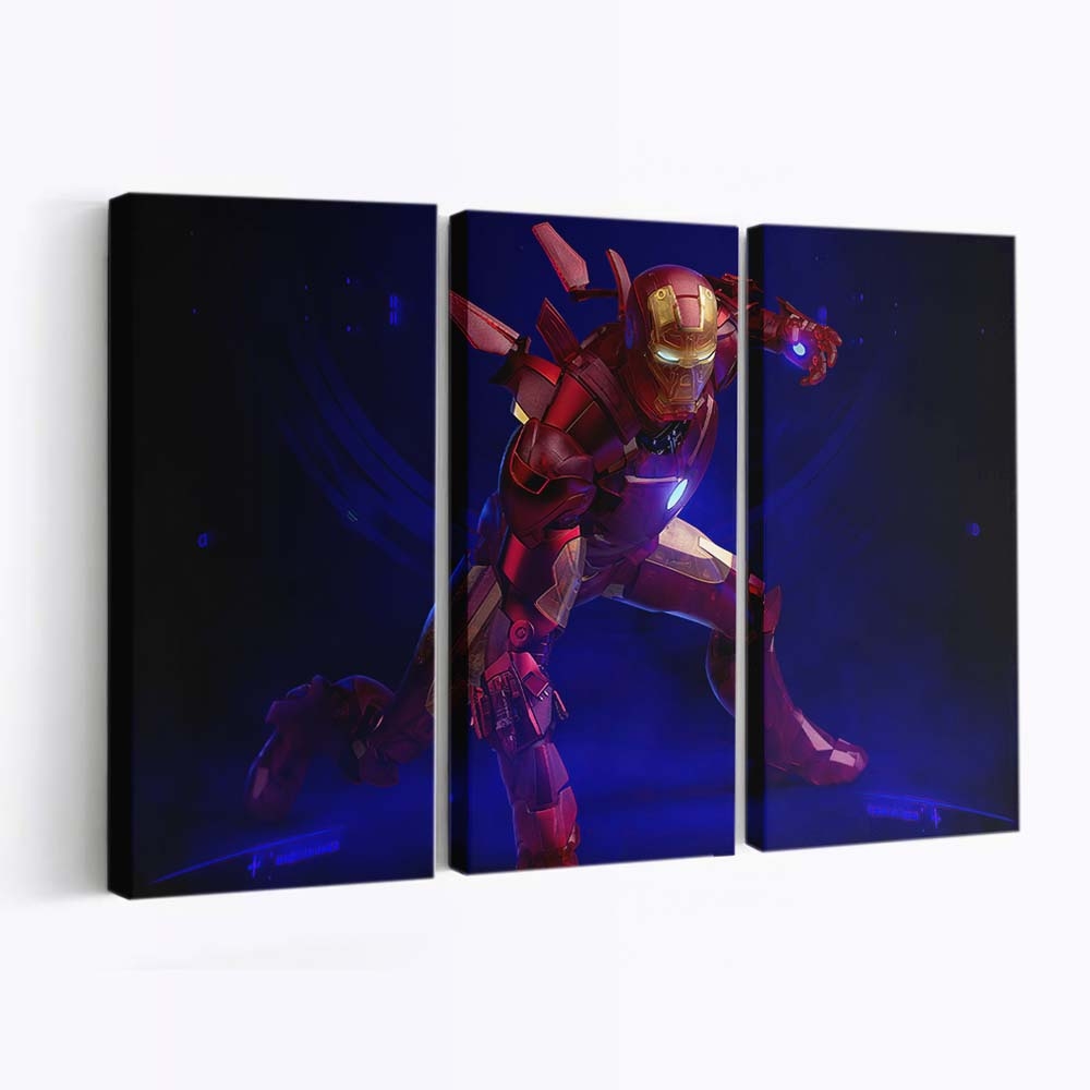 Holographischer Iron Man Mkiv Leinwandbild - Wanddeko