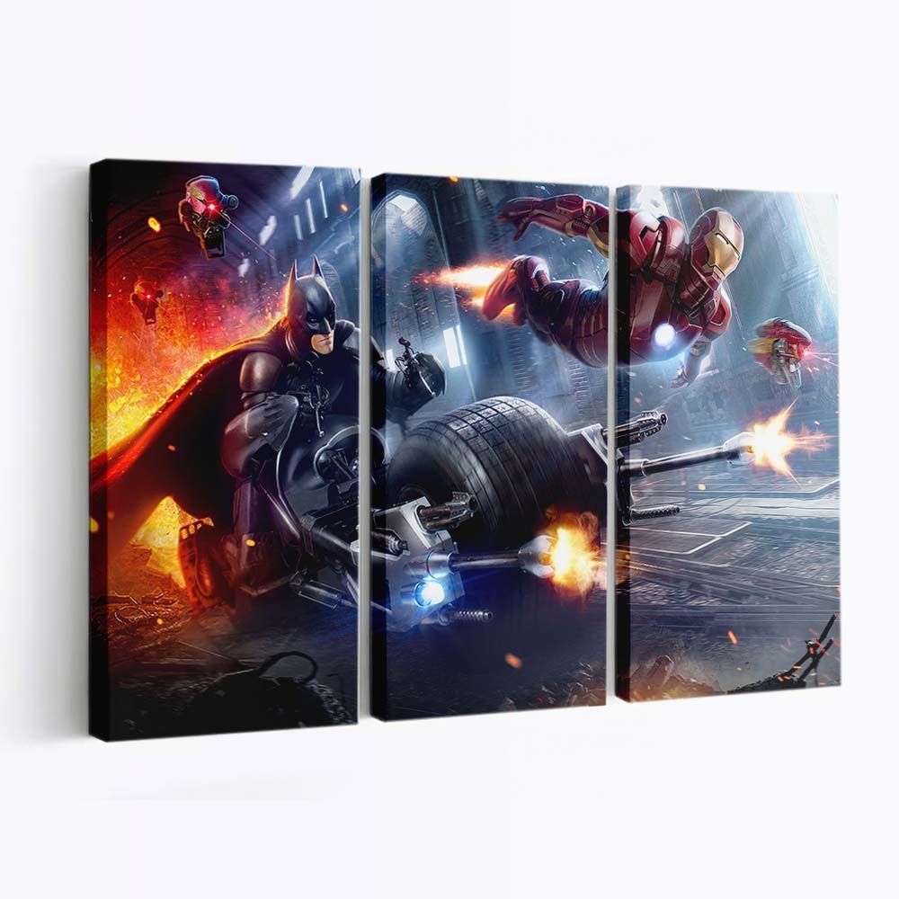 Iron Man Batman Leinwandbild - Wanddeko