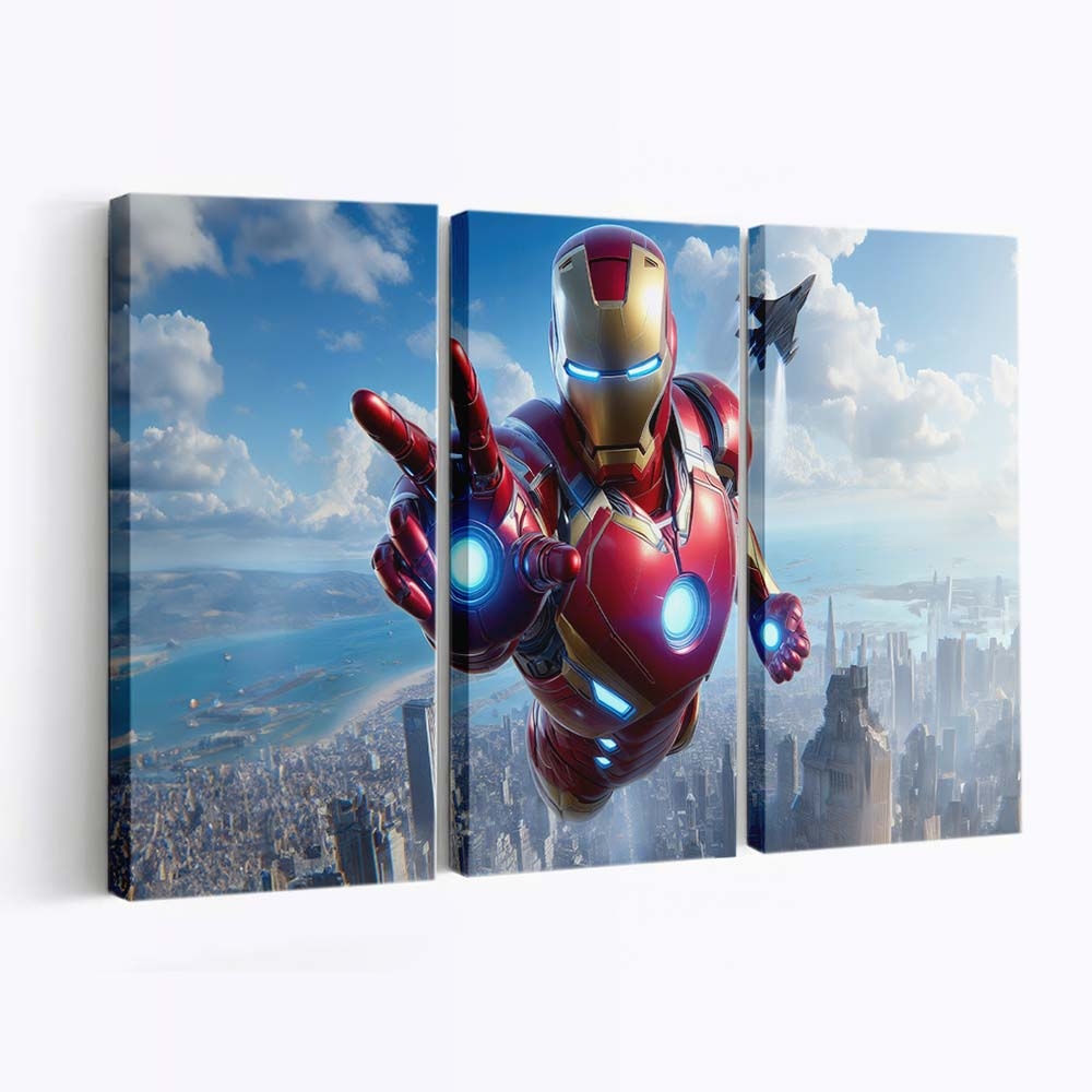 Iron Man Abenteuer hoch oben am Himmel Leinwandbild - Wanddeko