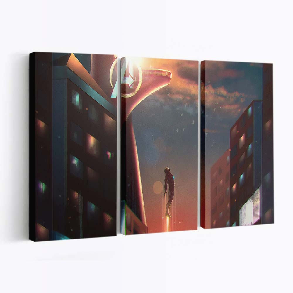 Iron Man Stark Tower Leinwandbild - Wanddeko