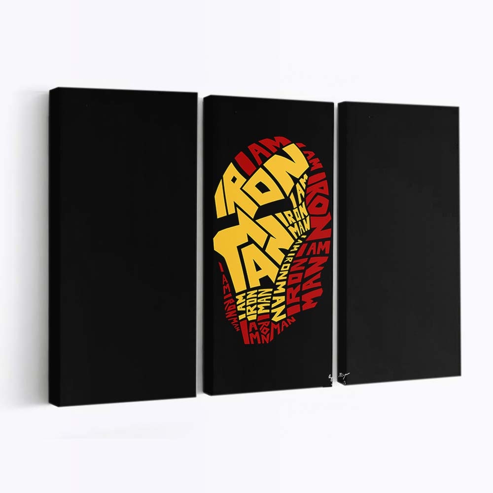 Iron Man typografisches Kunstwerk Leinwandbild - Wanddeko