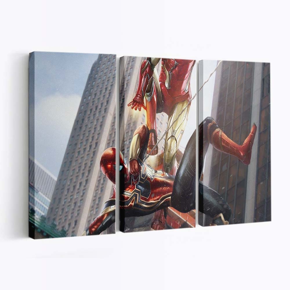 Iron Spider Vs Ironman Leinwandbild - Wanddeko