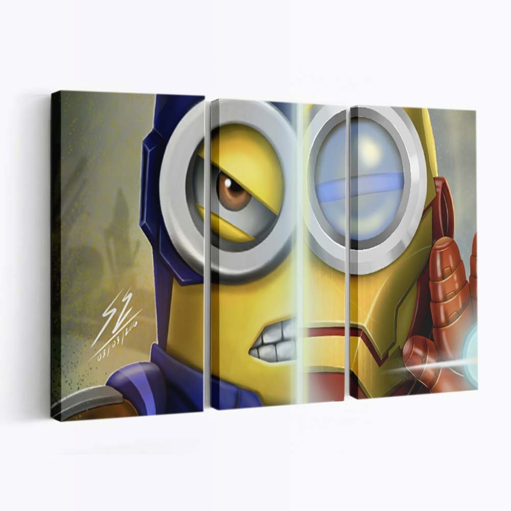 Minion As Iron Man And Captain America Leinwandbild - Wanddeko