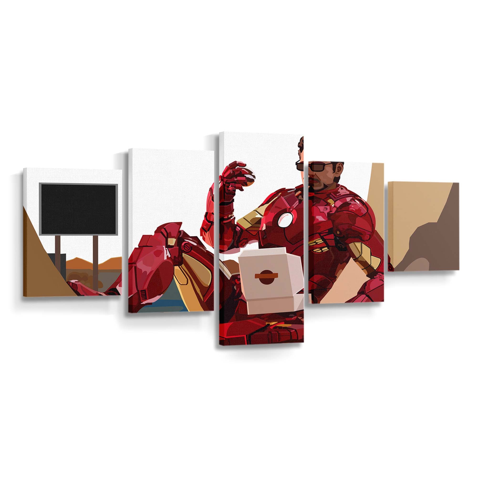 2020 Iron Man isst Donuts Leinwandbild - Wanddeko