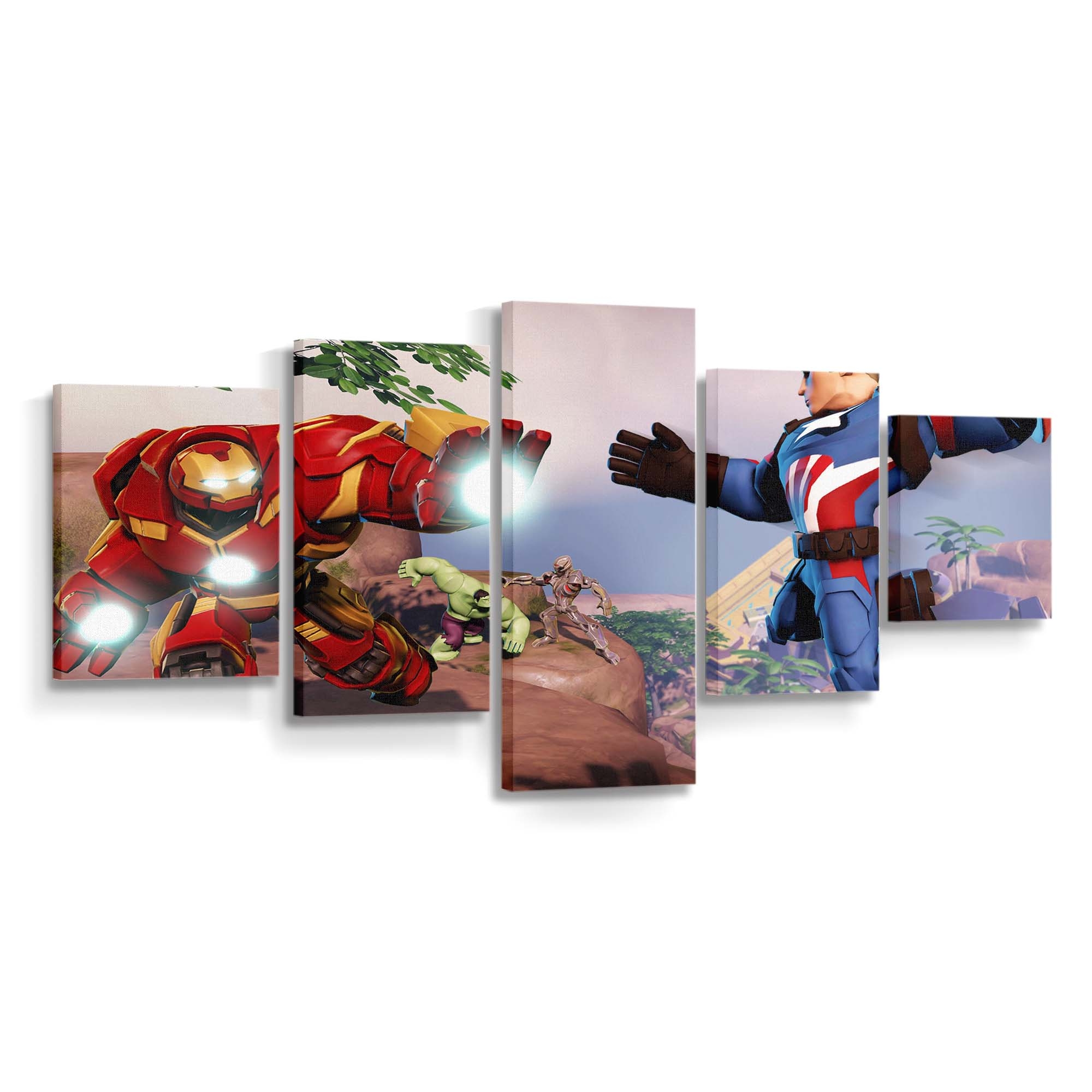 Iron Hulkbuster und Captain America in Marvel Battlegrounds Leinwandbild - Wanddeko