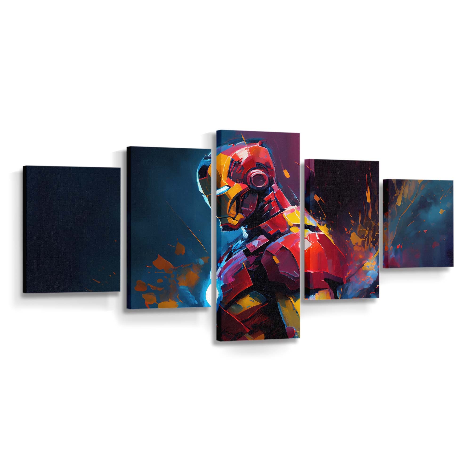 Iron Man Abstraktes Porträt Leinwandbild - Wanddeko
