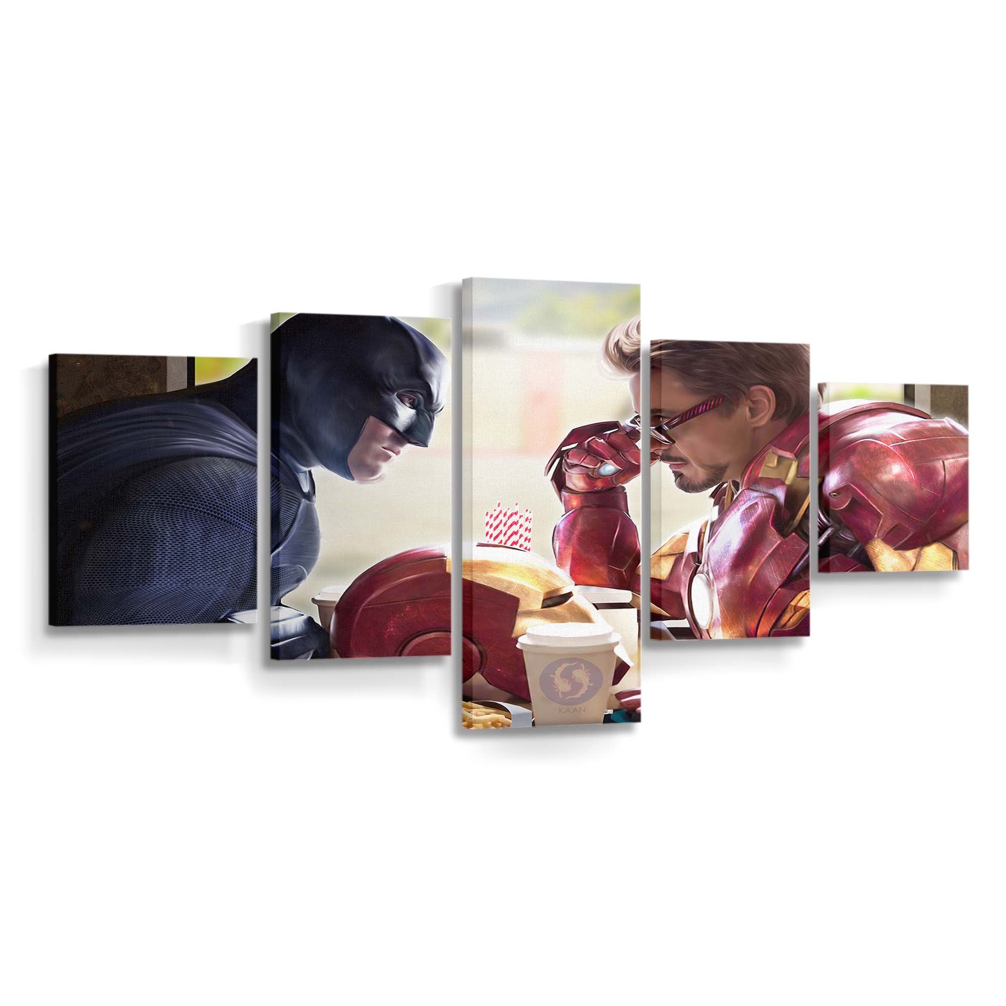 Iron Man und Batman 2 Leinwandbild - Wanddeko
