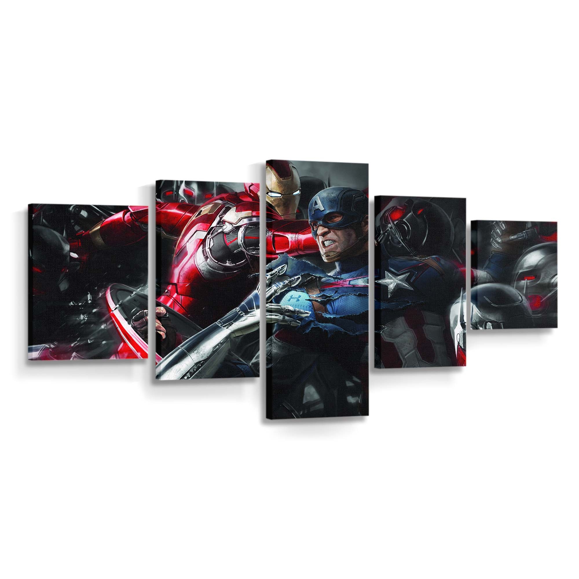 Iron Man und Captain America Artwork Leinwandbild - Wanddeko