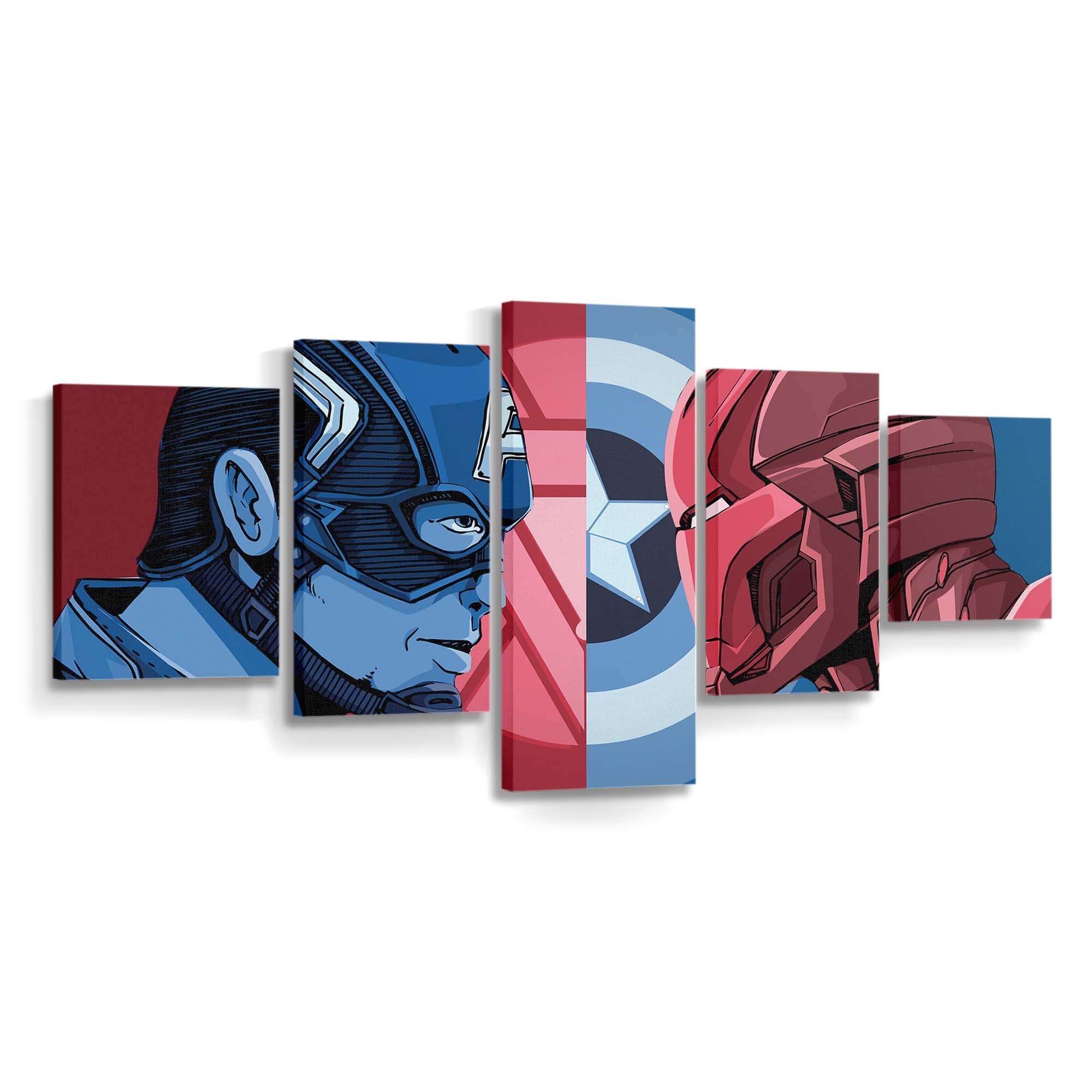 Iron Man und Captain America Leinwandbild - Wanddeko