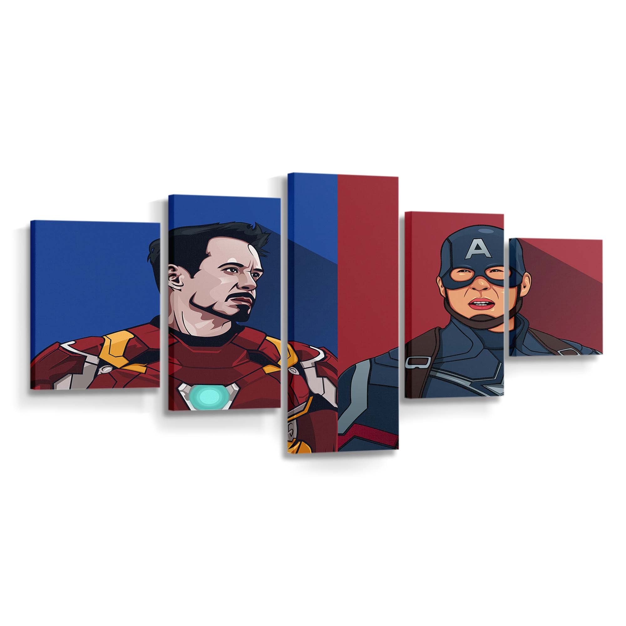 Iron Man und Captain America Artwork 2 Leinwandbild - Wanddeko