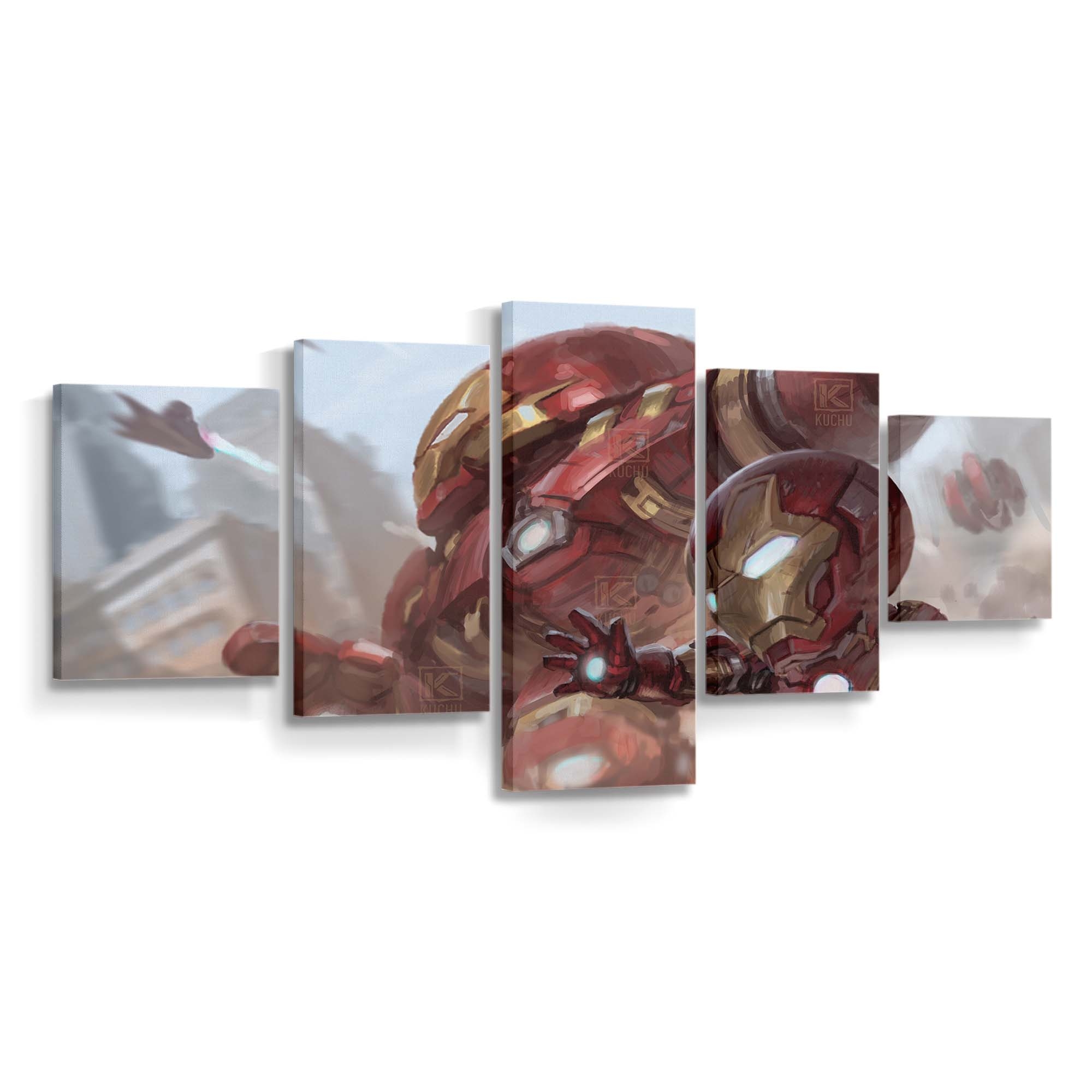 Iron Man und Iron Hulkbuster Leinwandbild - Wanddeko