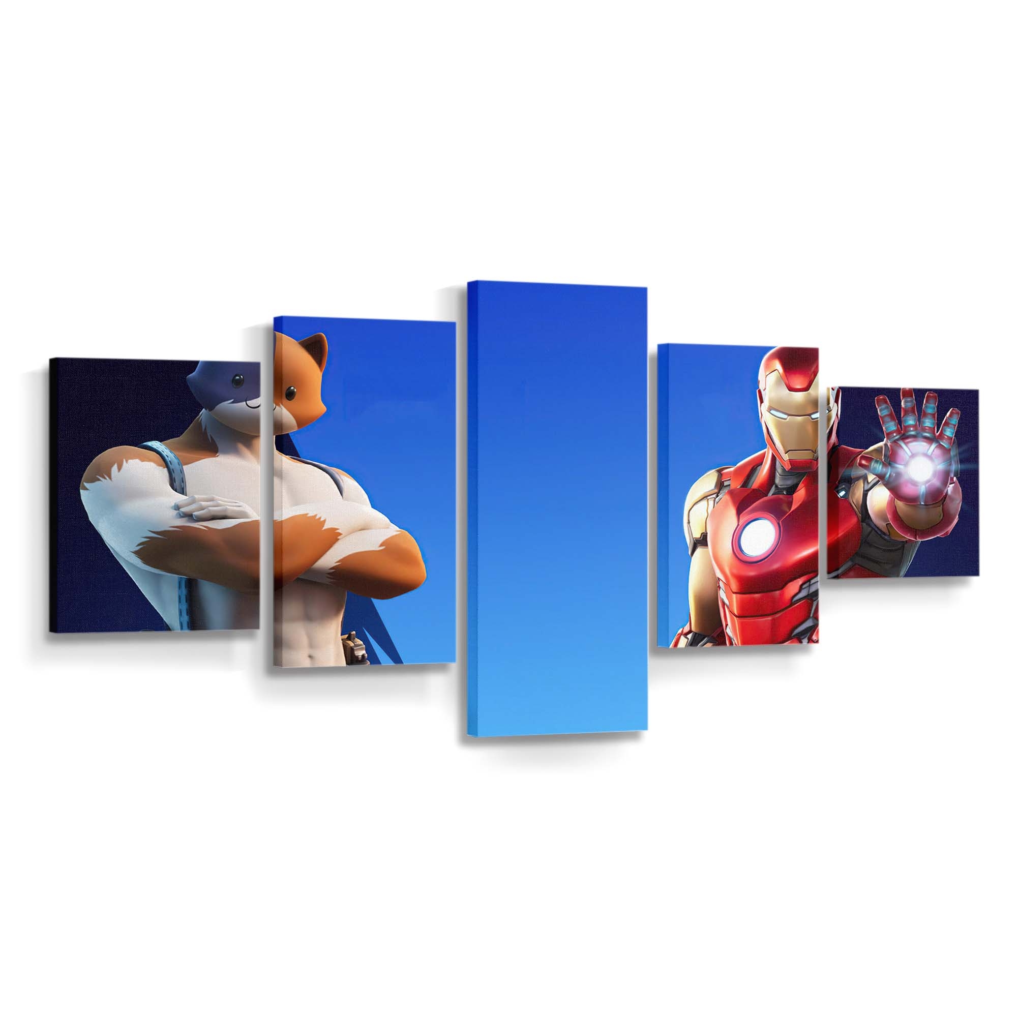 Iron Man und Meowscles in Fortnite Leinwandbild - Wanddeko