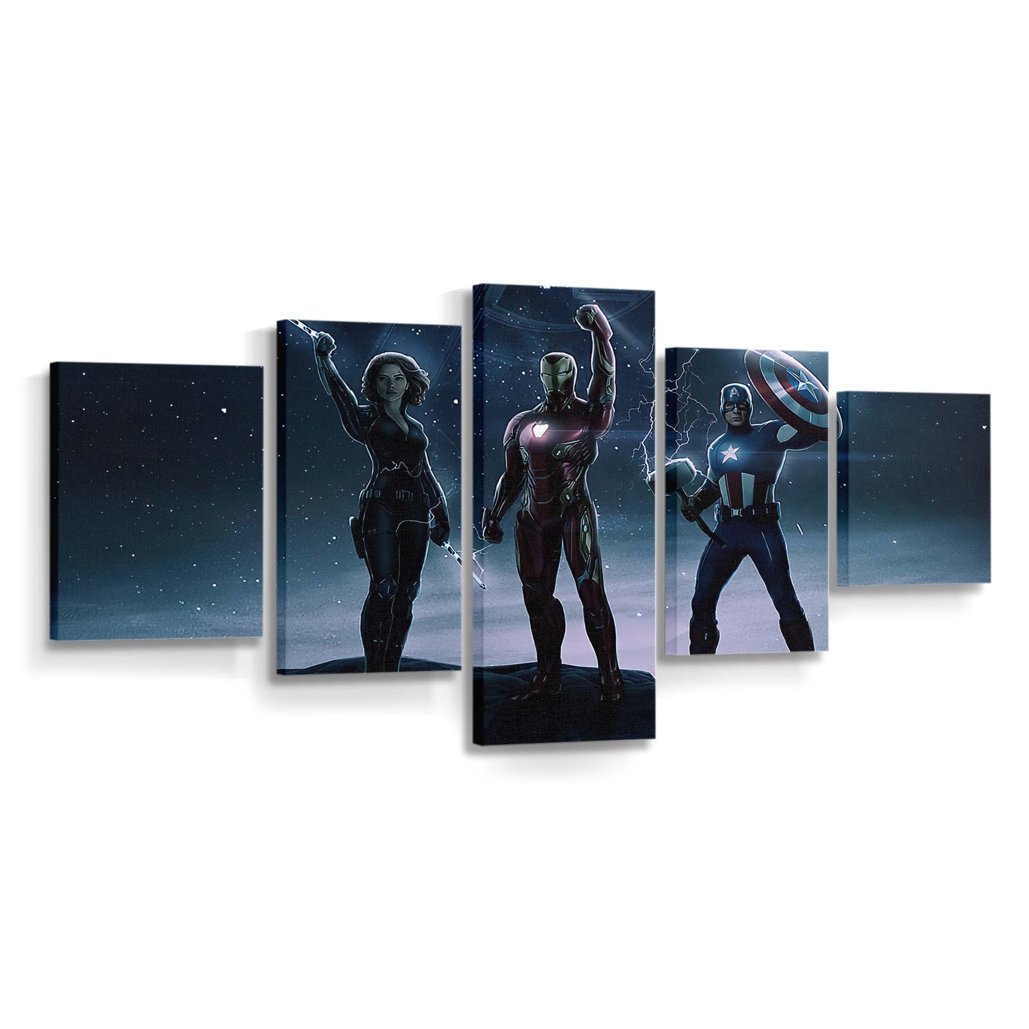 Iron Man Captain America und Black Widow Leinwandbild - Wanddeko