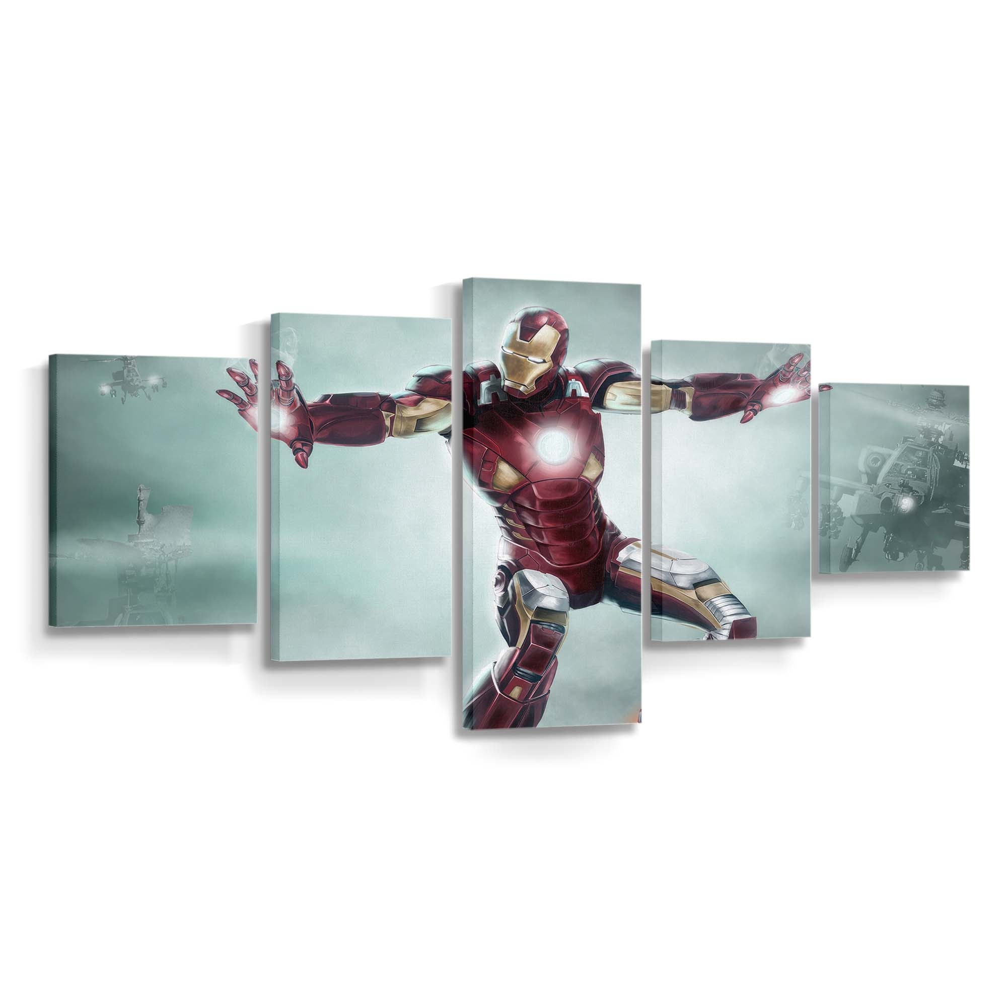 Iron Man kämpft Leinwandbild - Wanddeko