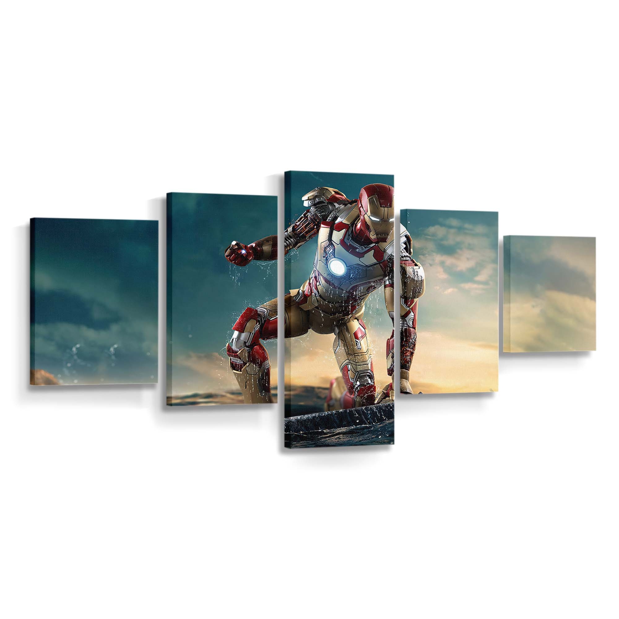 Iron Man Helm geschlossen Leinwandbild - Wanddeko