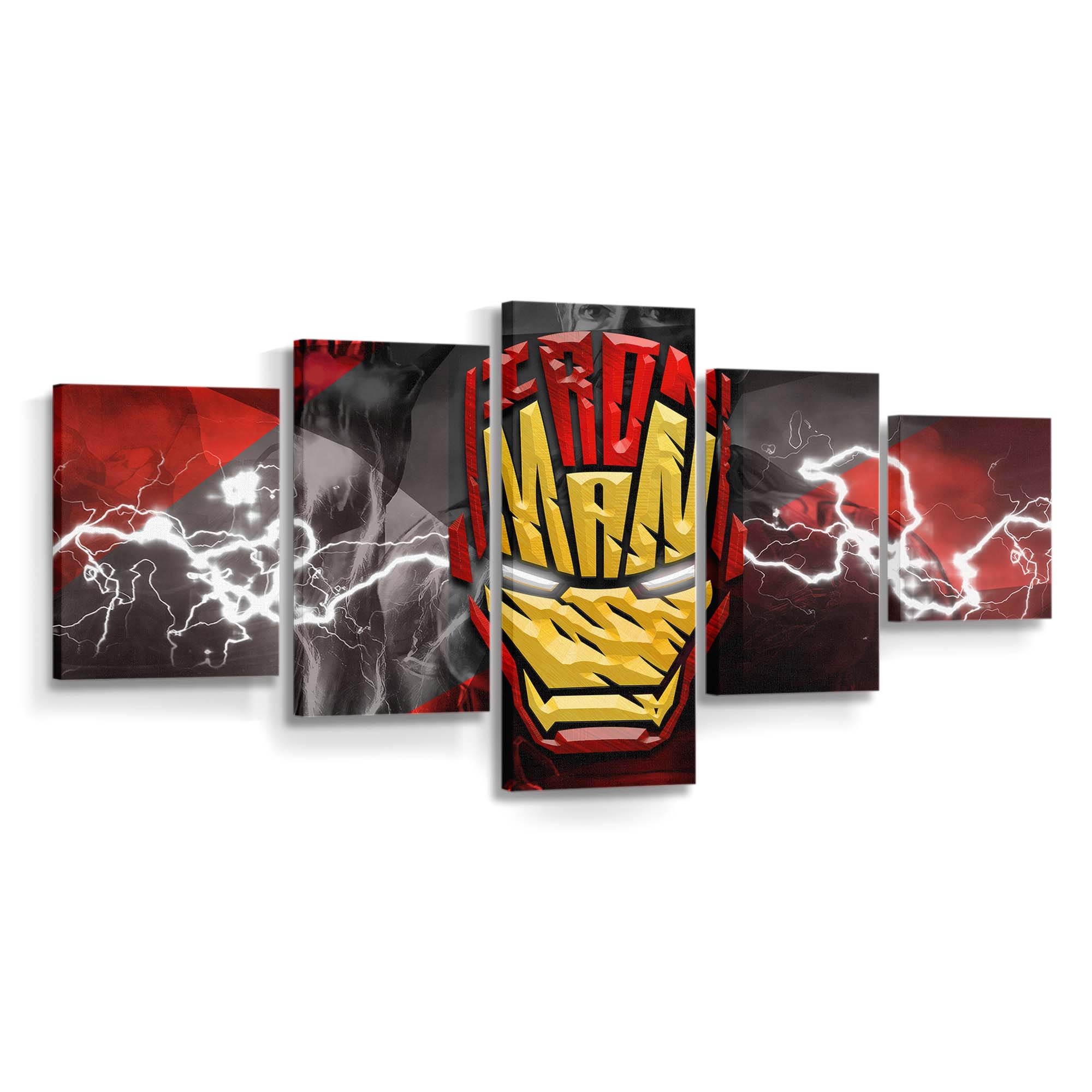 Iron Man Helm Typografie Leinwandbild - Wanddeko