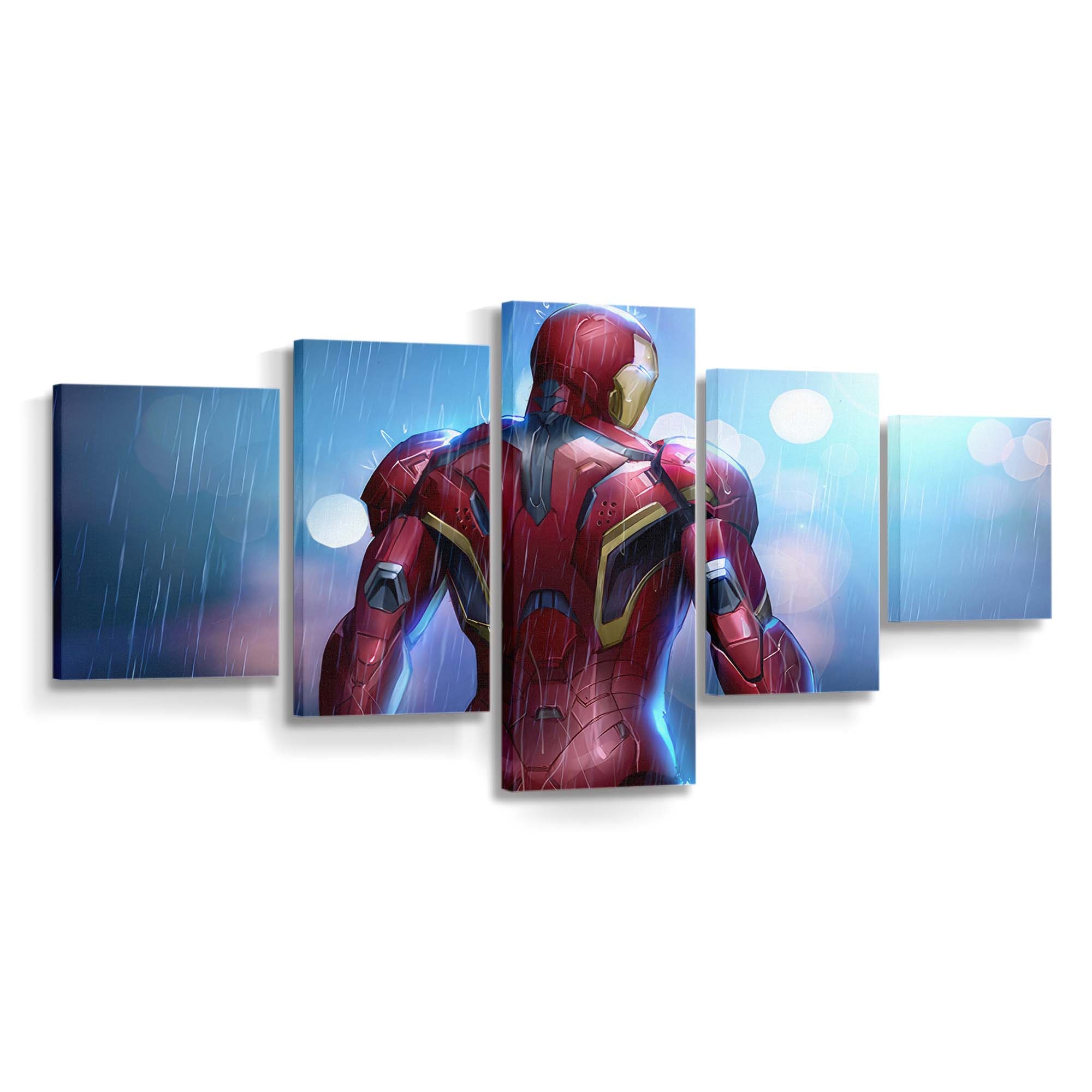 Iron Man im Regen Leinwandbild - Wanddeko