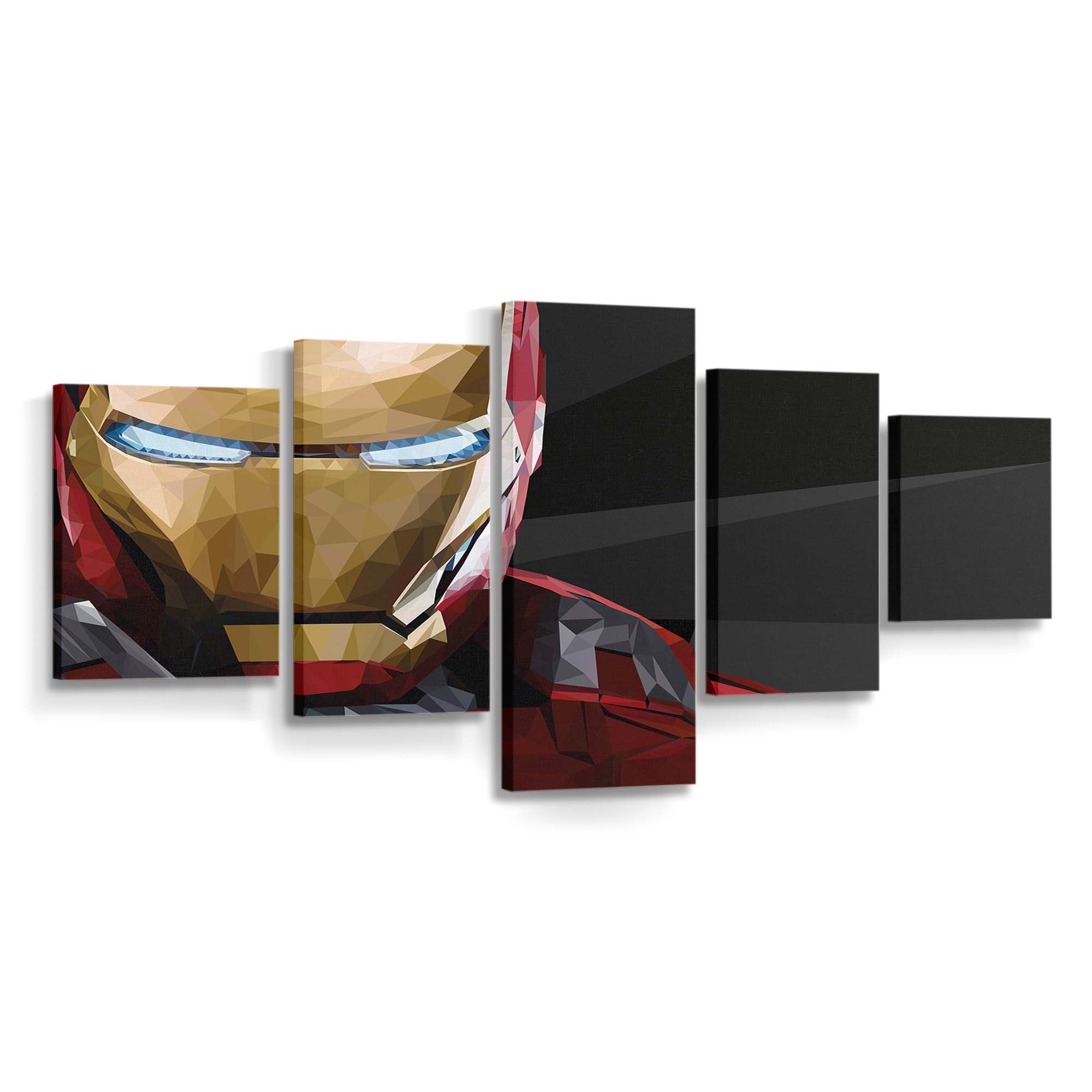 Iron Man Low Poly 2 Leinwandbild - Wanddeko