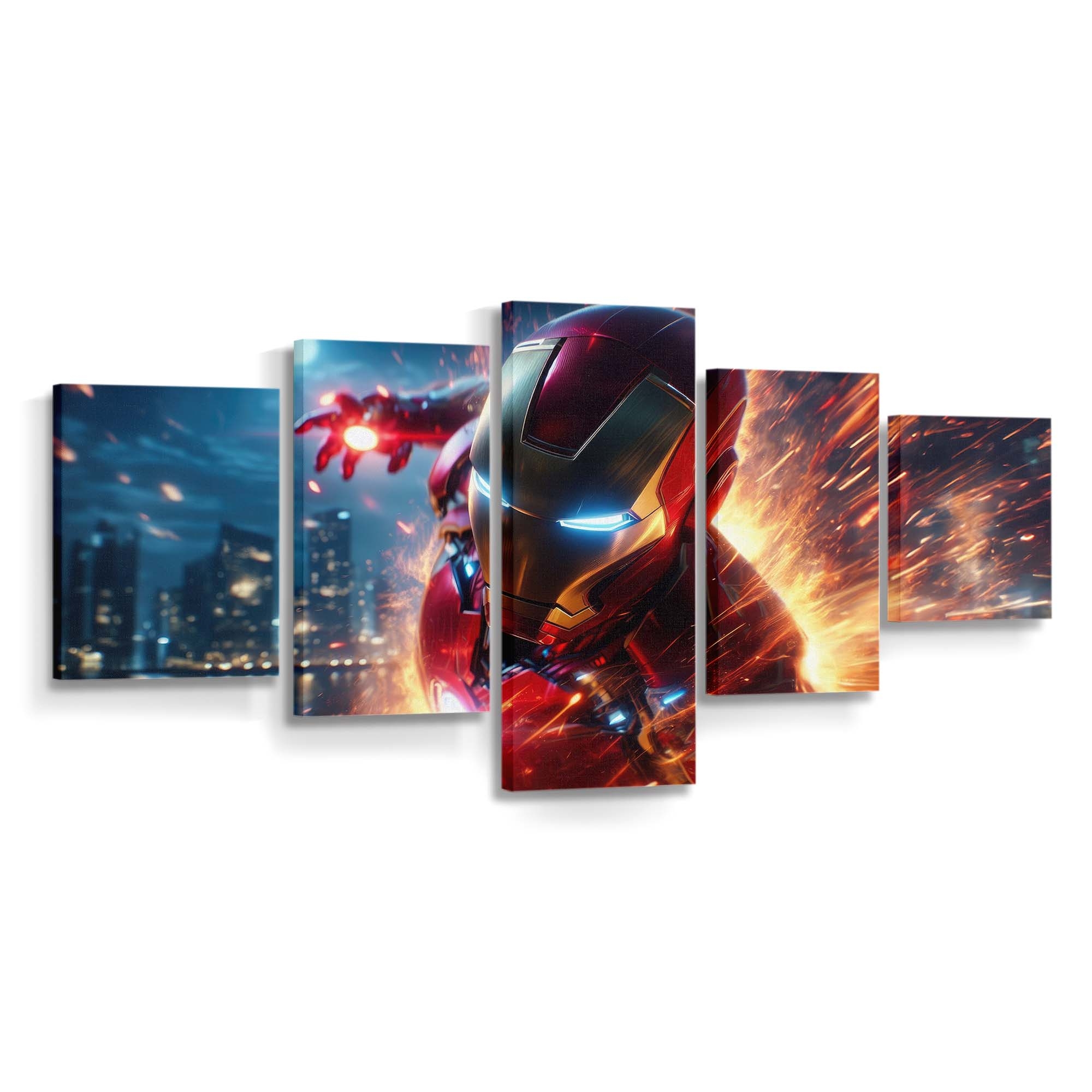 Iron Man Metallic Infinity Leinwandbild - Wanddeko