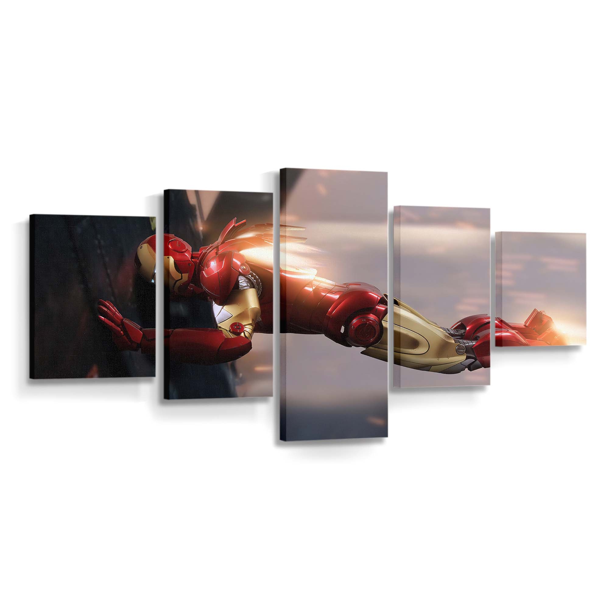 Iron Man Pushing Wall Leinwandbild - Wanddeko