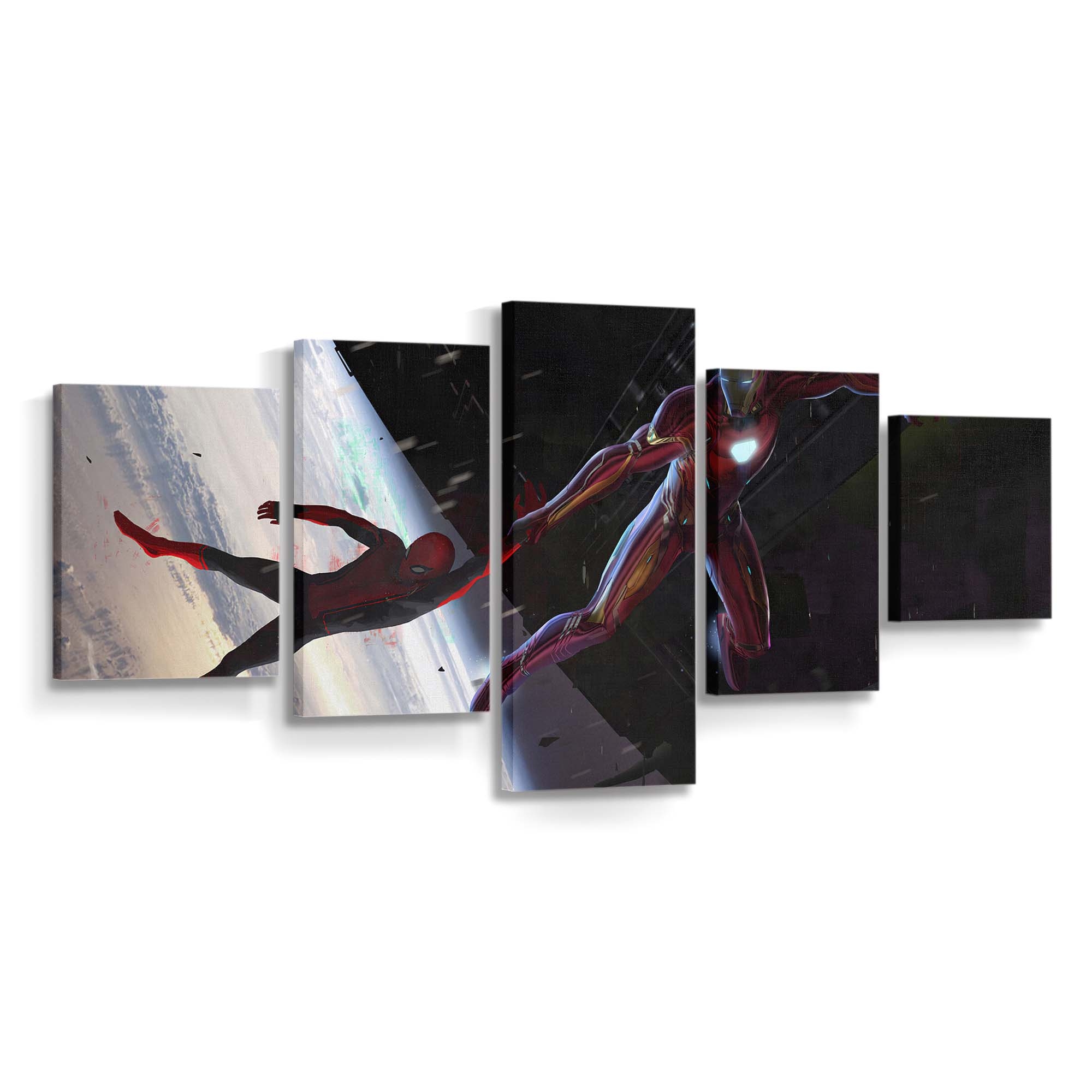 Iron Man rettet Spider-Man Leinwandbild - Wanddeko