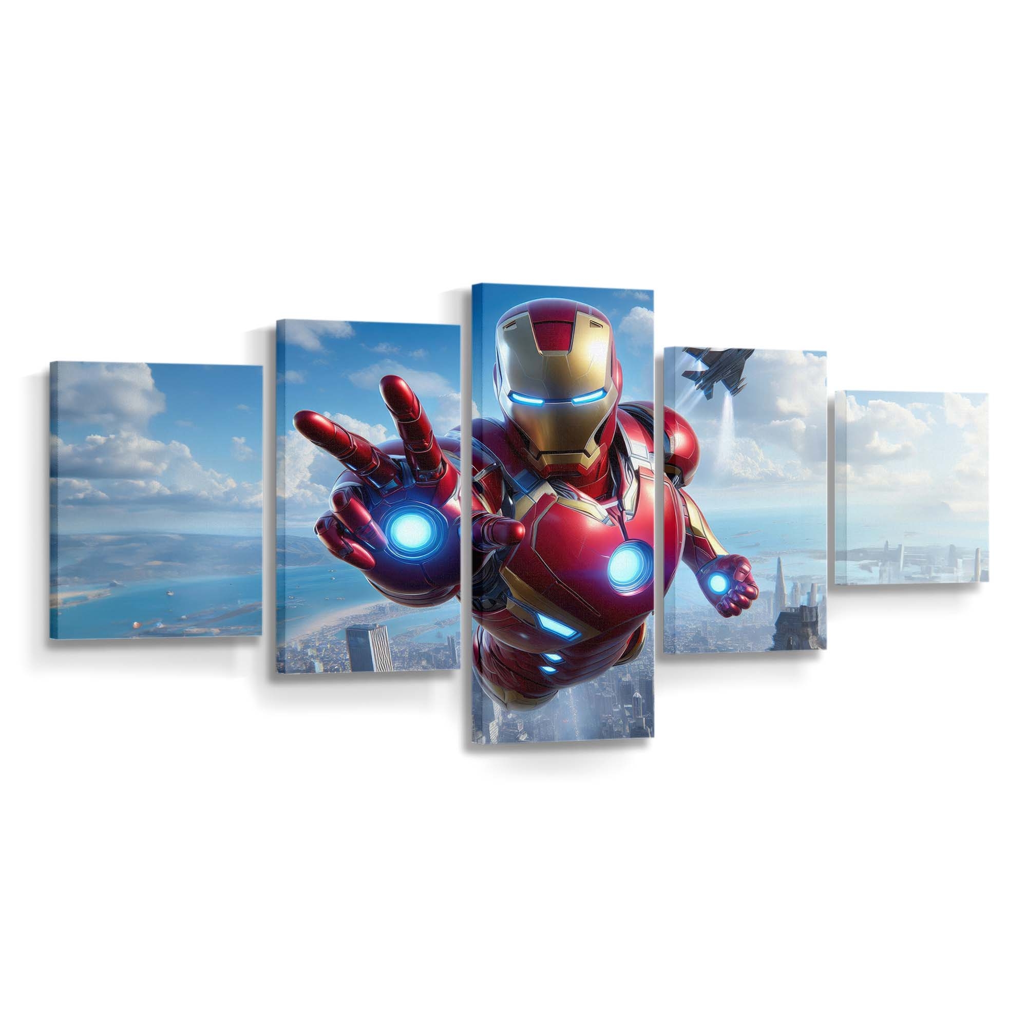Iron Man Abenteuer hoch oben am Himmel Leinwandbild - Wanddeko