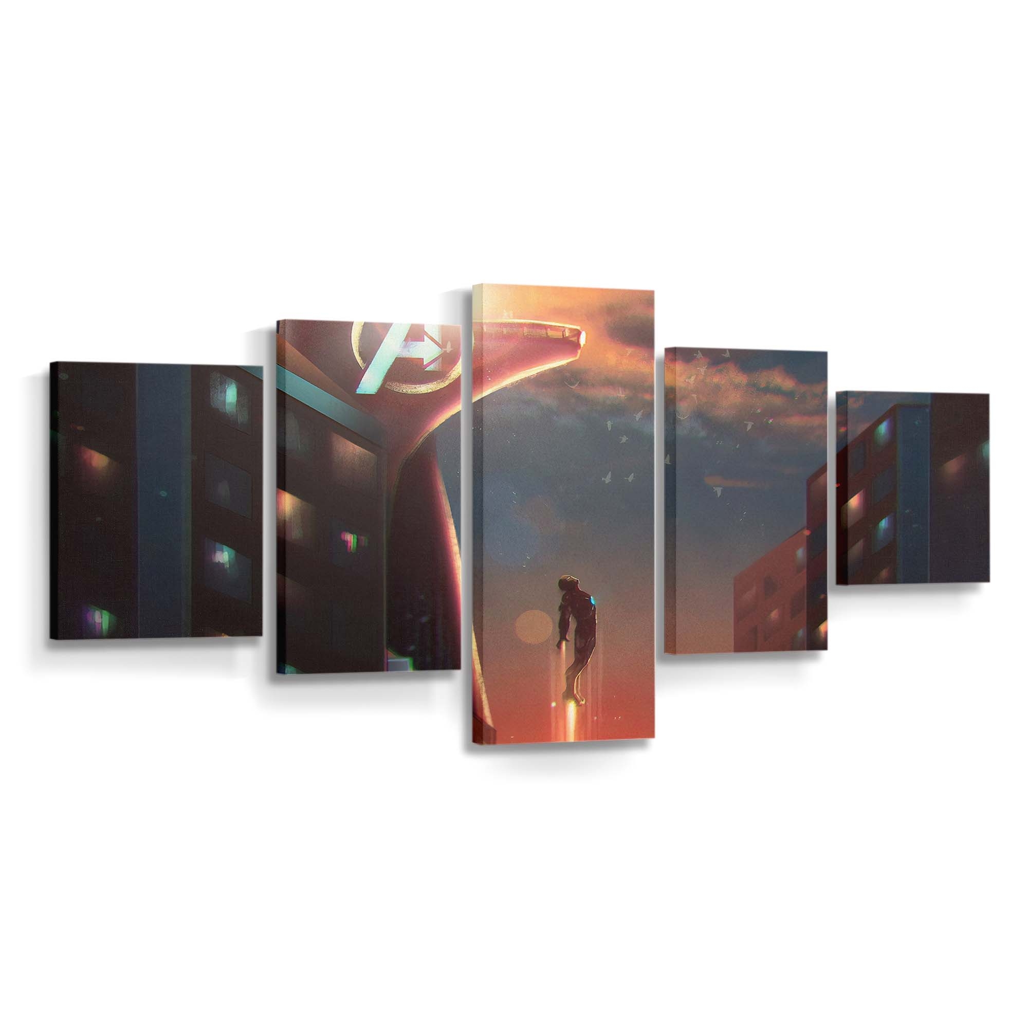 Iron Man Stark Tower Leinwandbild - Wanddeko