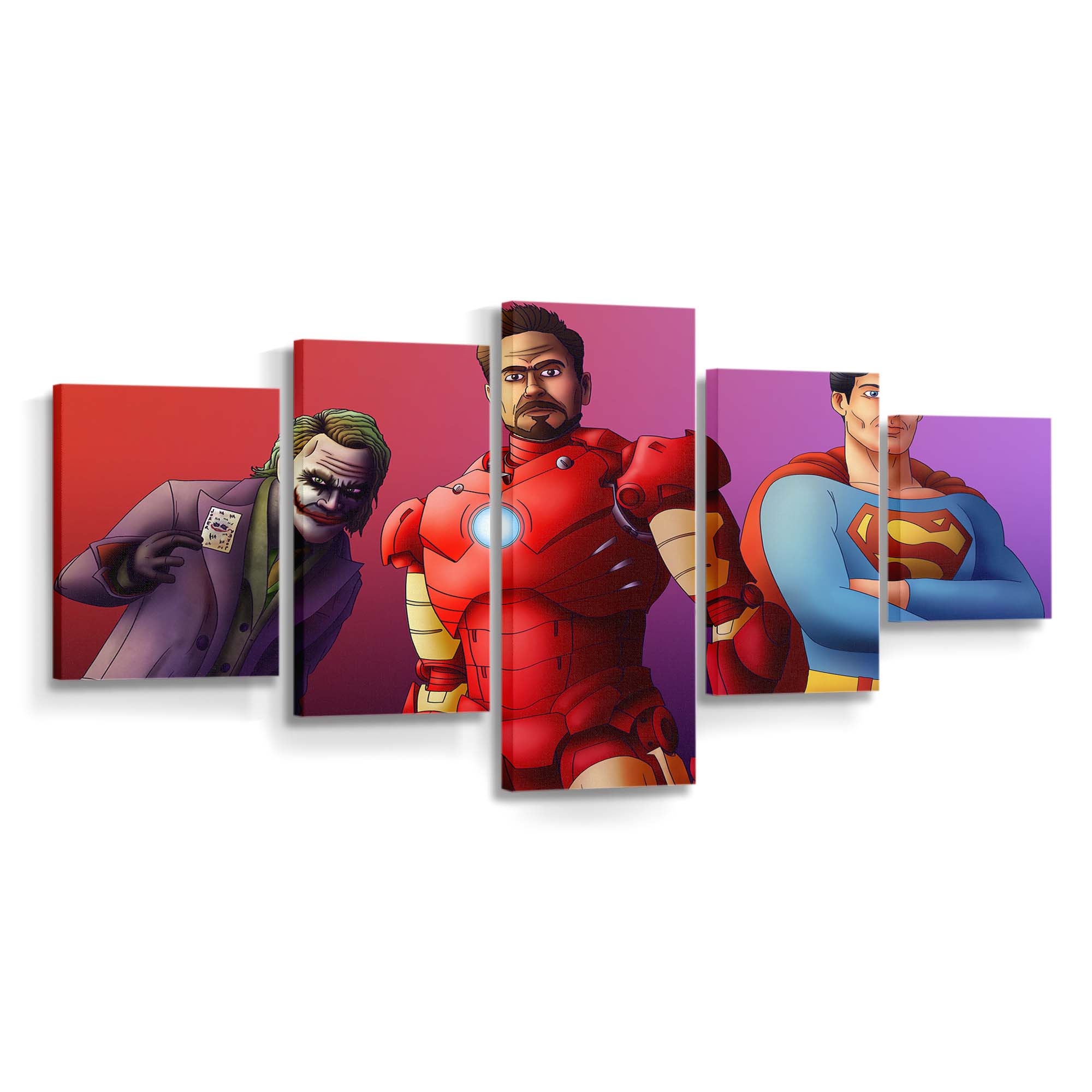 Iron Man Superman Joker Kunst Leinwandbild - Wanddeko